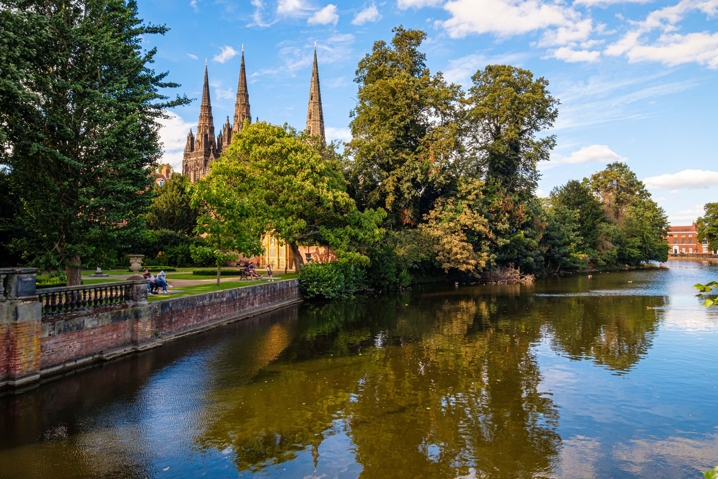 Local area shot of Lichfield three spiers
