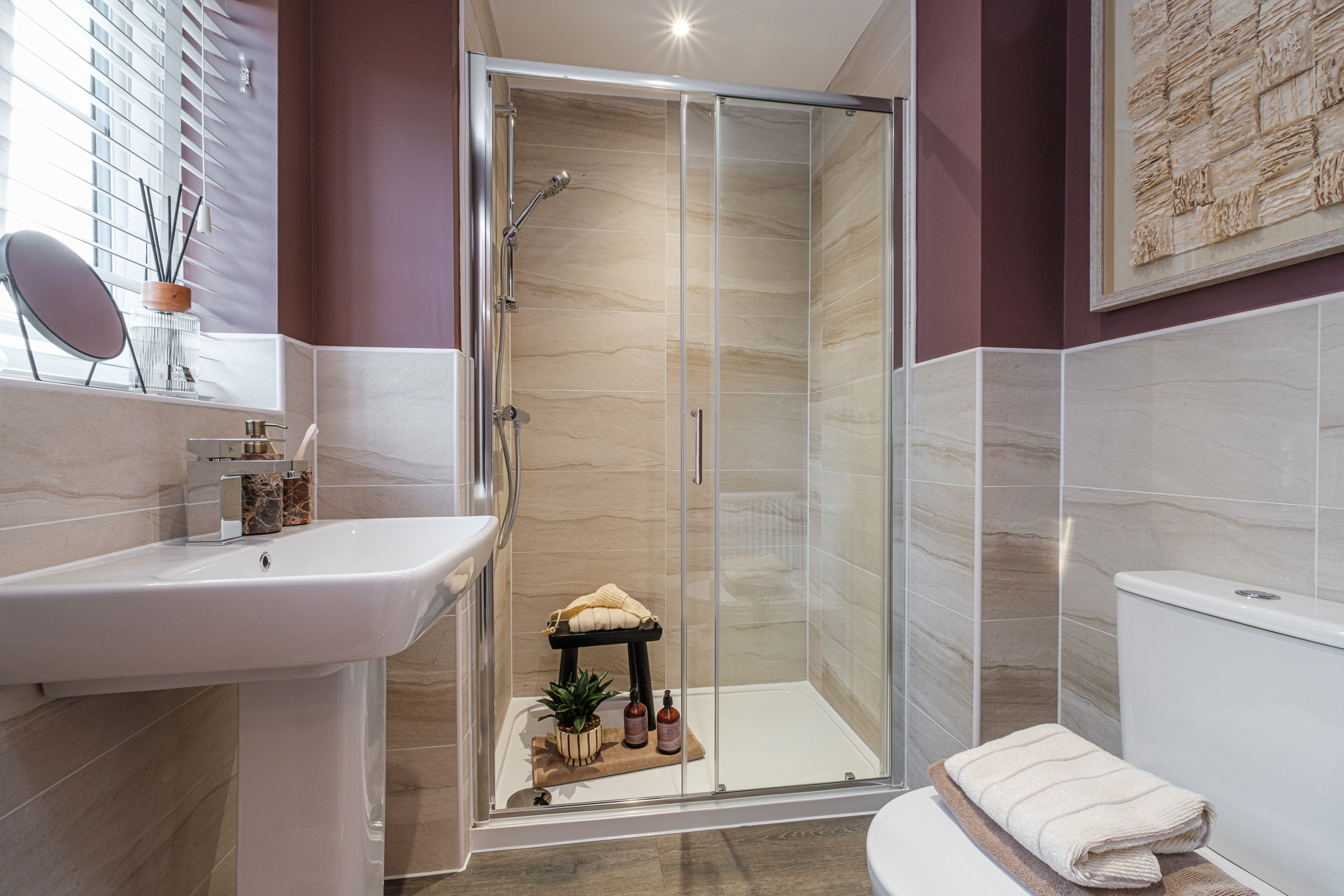 Interior view of the en suite in our 3 bed Ellerton home