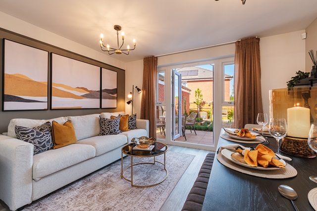 Interior view of the open plan living space in our 3 bed Kingsville home