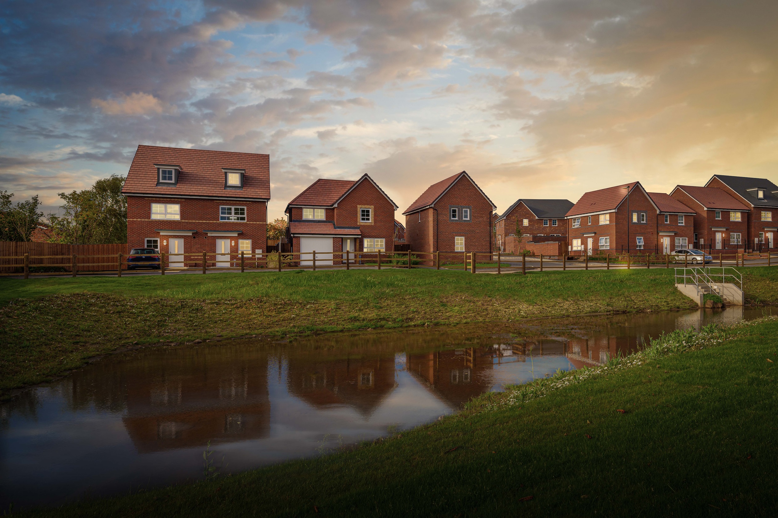Exterior view of the homes at our development The Elms in Hall Green