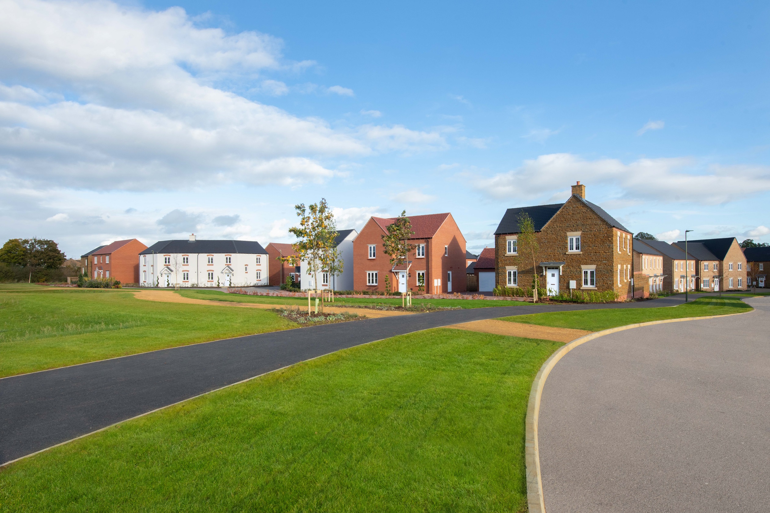 Street scene showing our Alderney home, Radleigh home and Lutterworth home