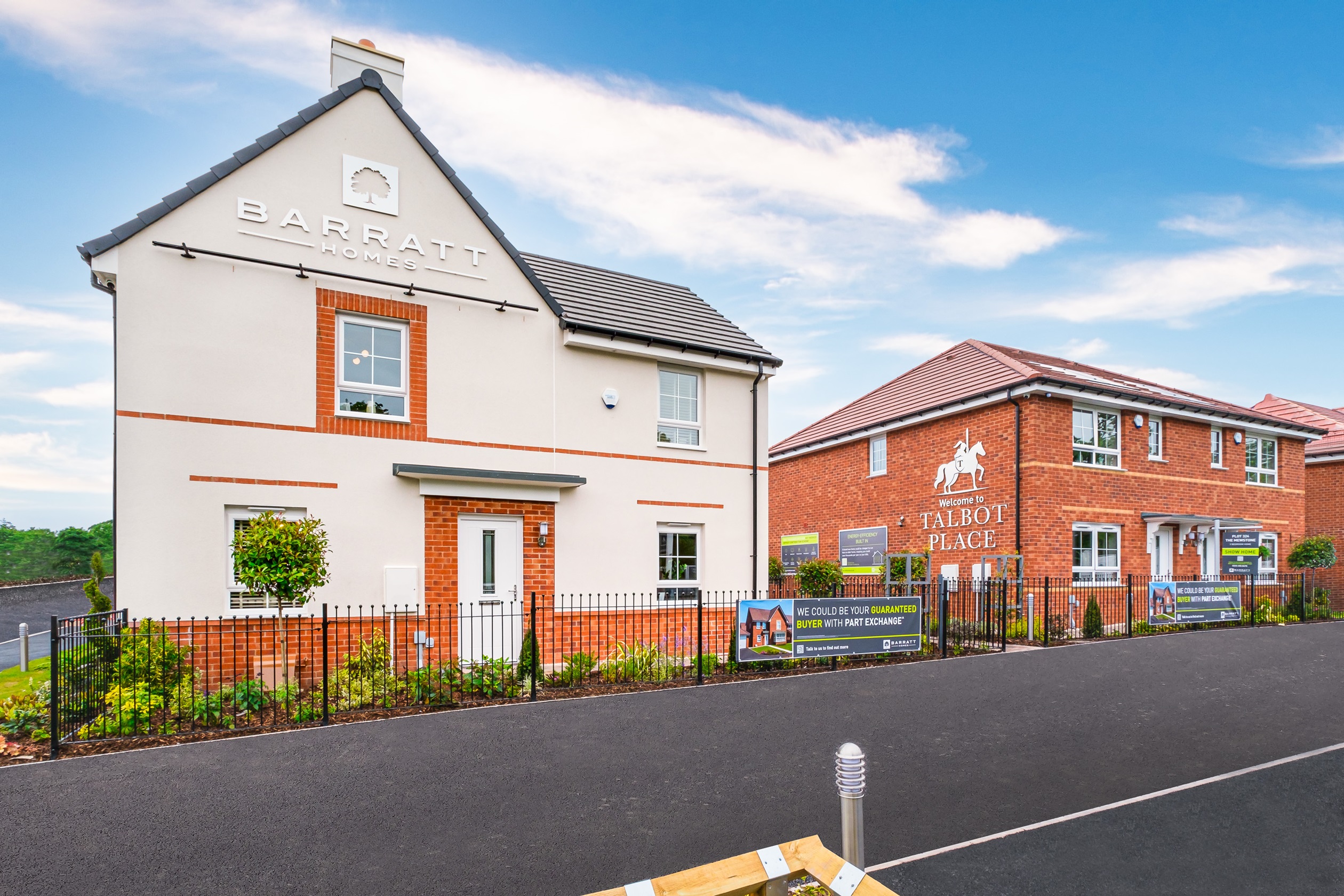Exterior view of the show homes at Talbot Place in Whitchurch