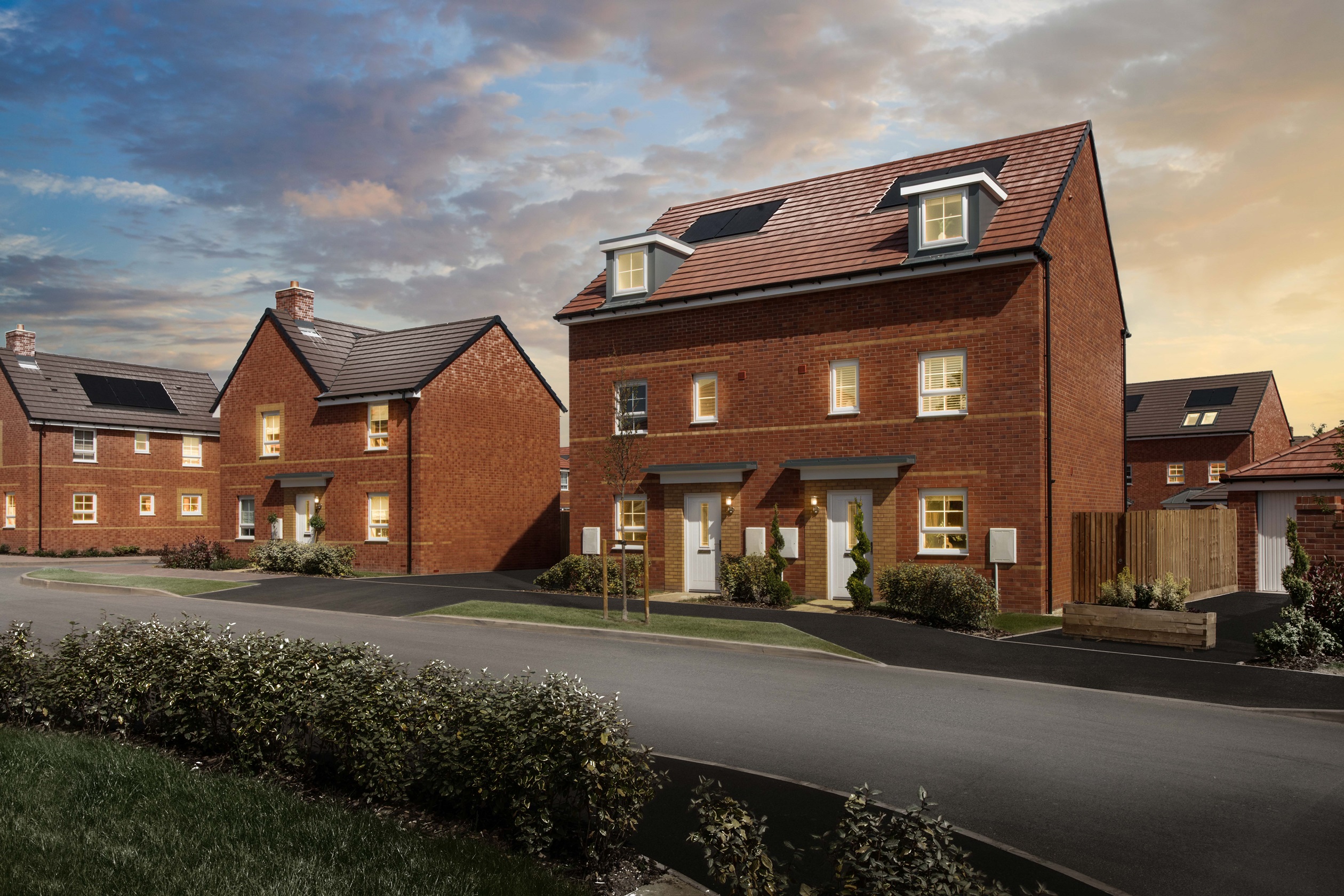 Exterior view of our 4 bed Woodcote and Alderney homes