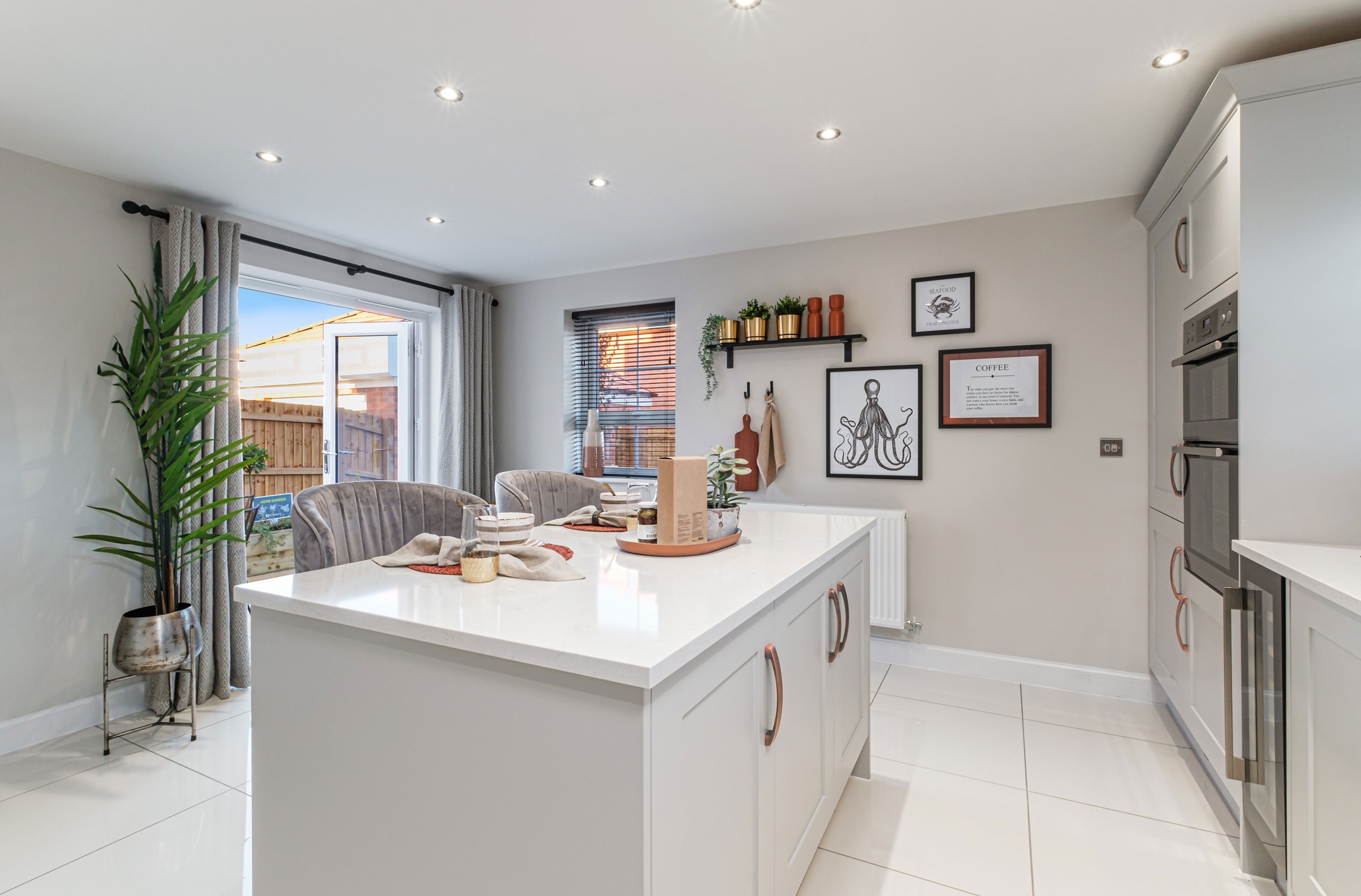 Interior view of the kitchen / dining in our 4 bed Alderney home