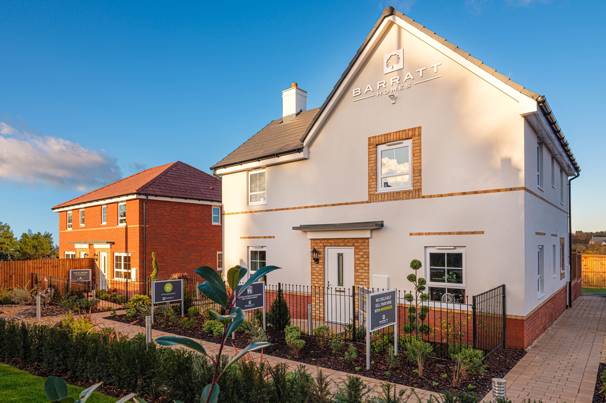 Exterior view of our 4 bed Alderney home in a render finish