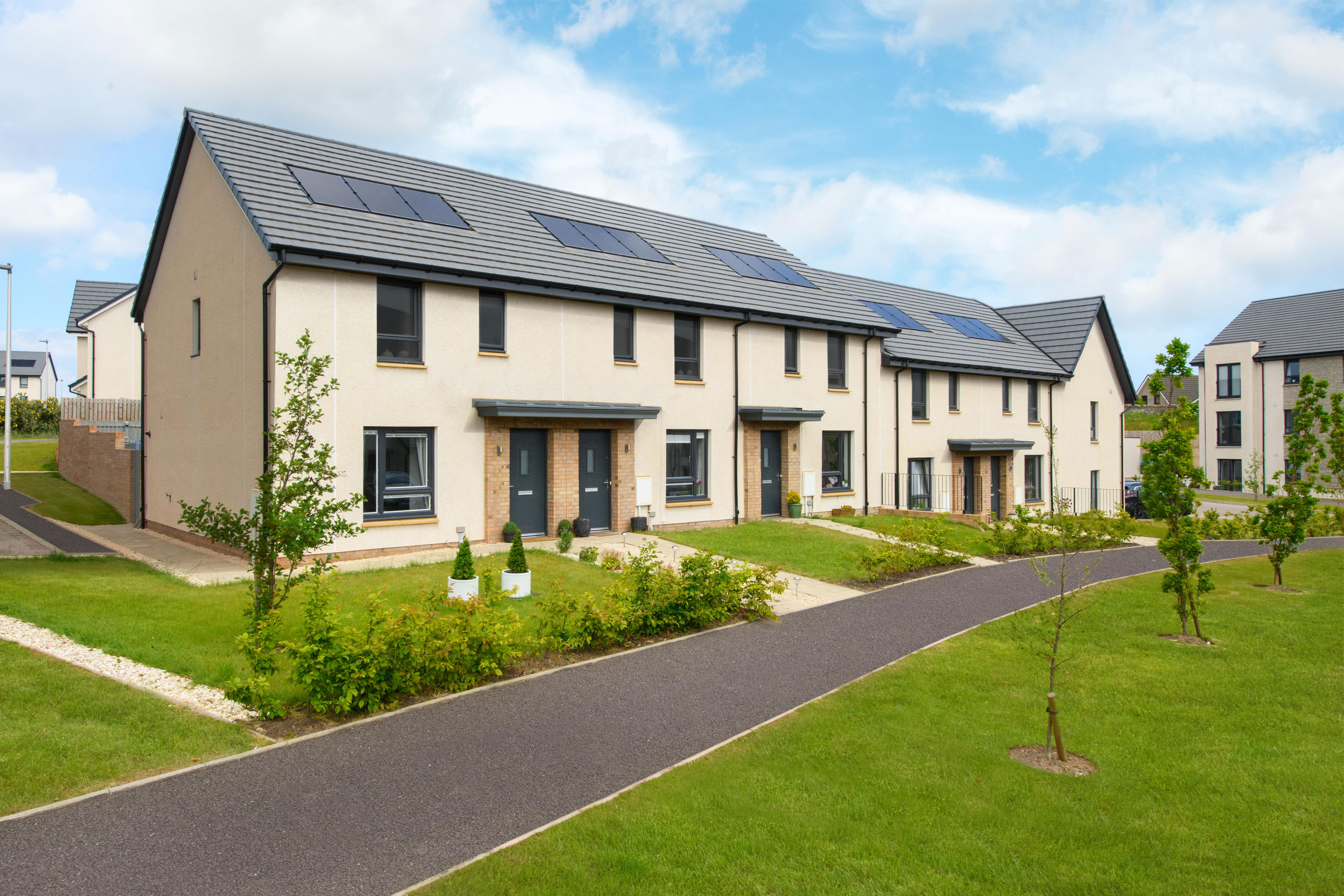 Street scene of 3 bedroom terraced homes