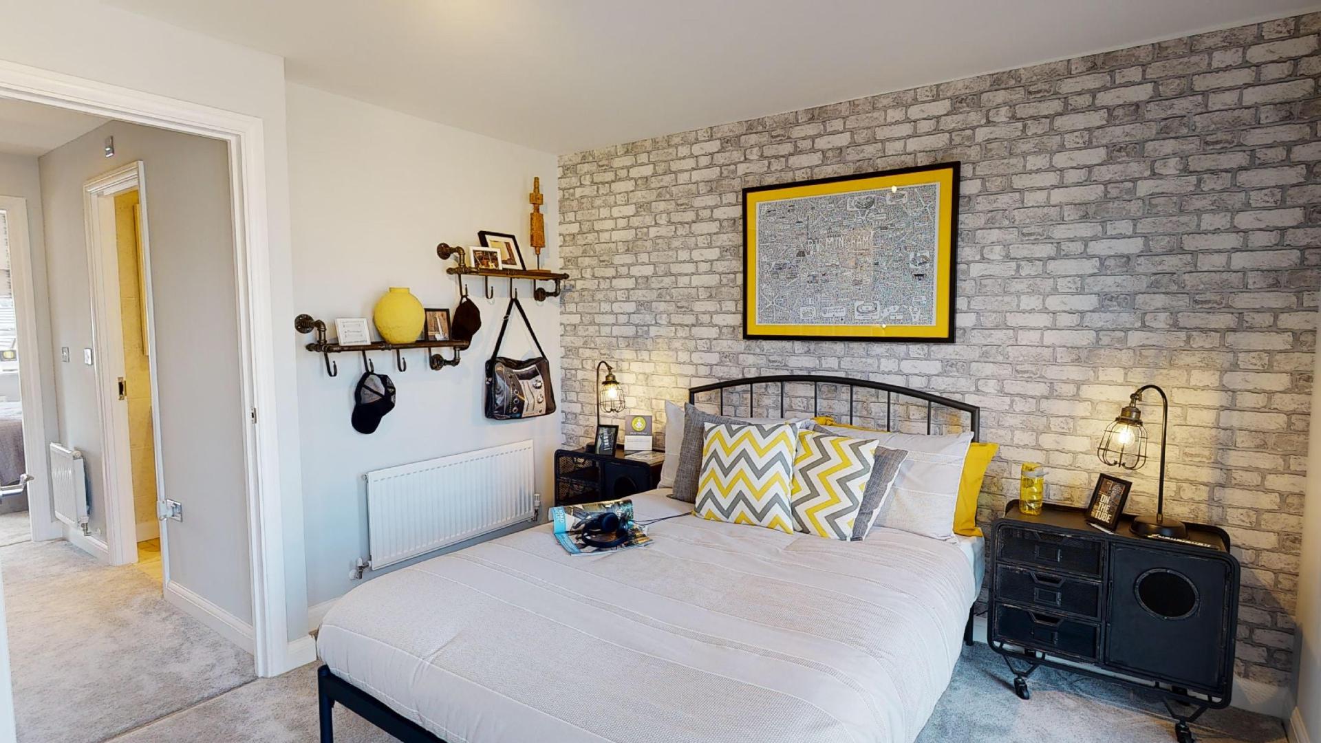 Double bedroom with grey decor