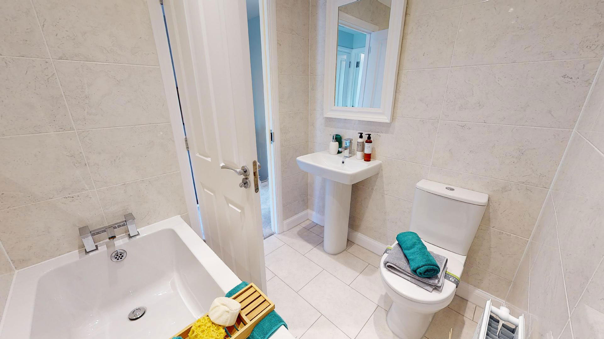 Bathroom with neutral decor