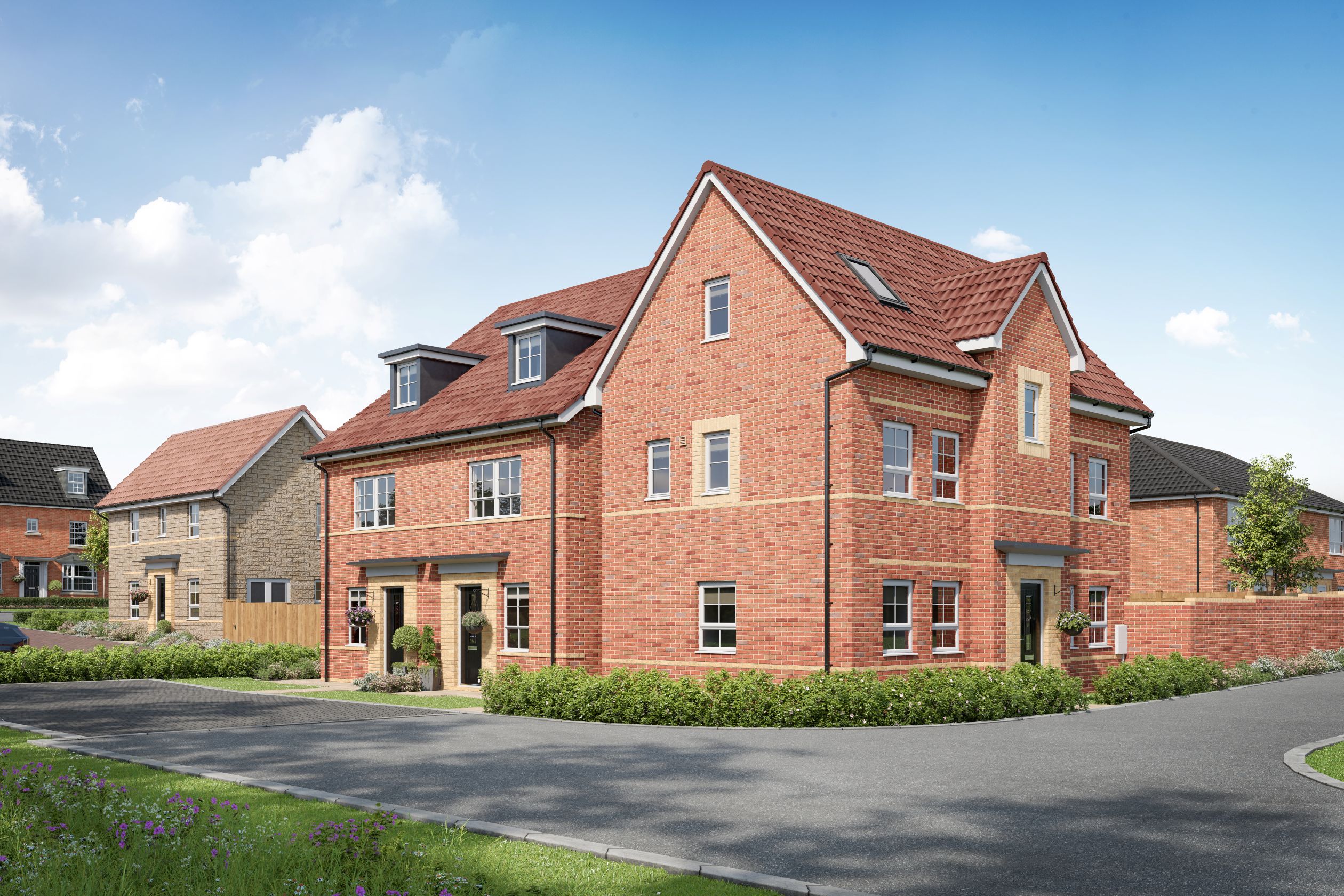 CGI view of homes at Abbey View