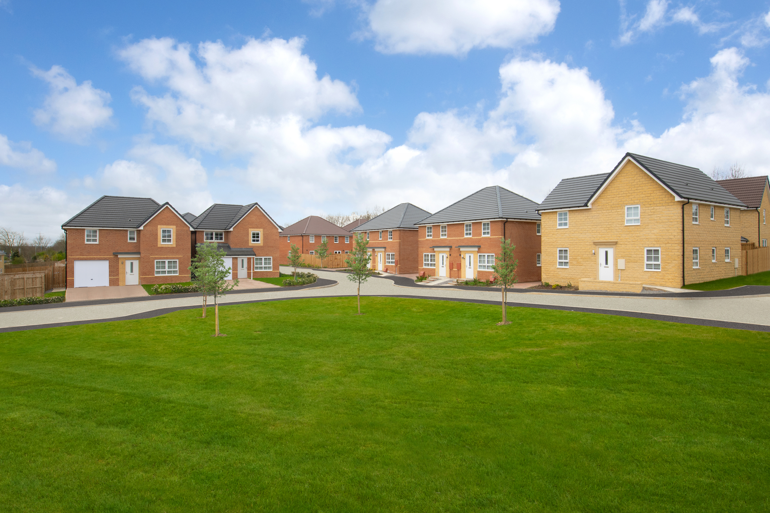 Street scene view of homes at Burdon Green