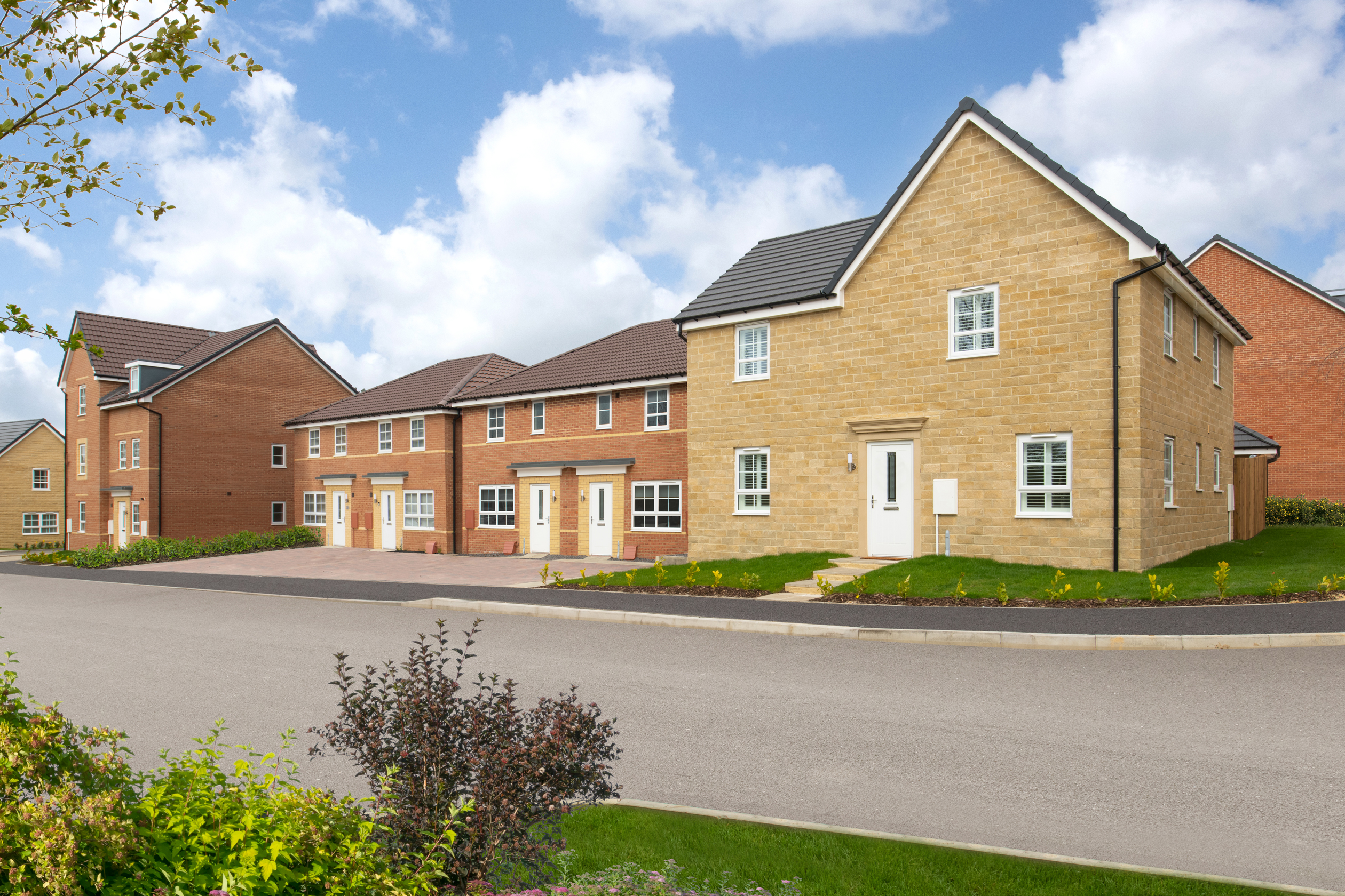 Street scene view of homes at Burdon Green