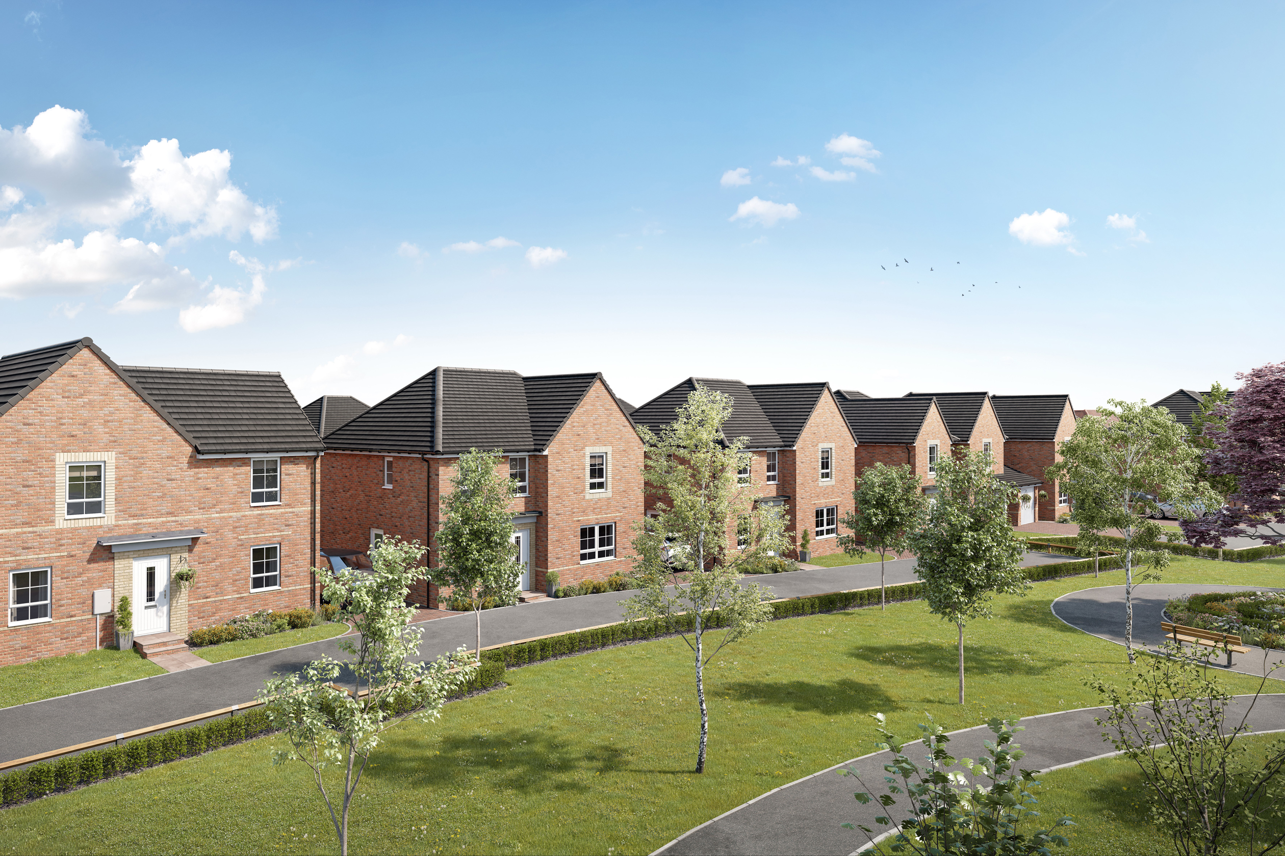 CGI view of homes at Church Fields