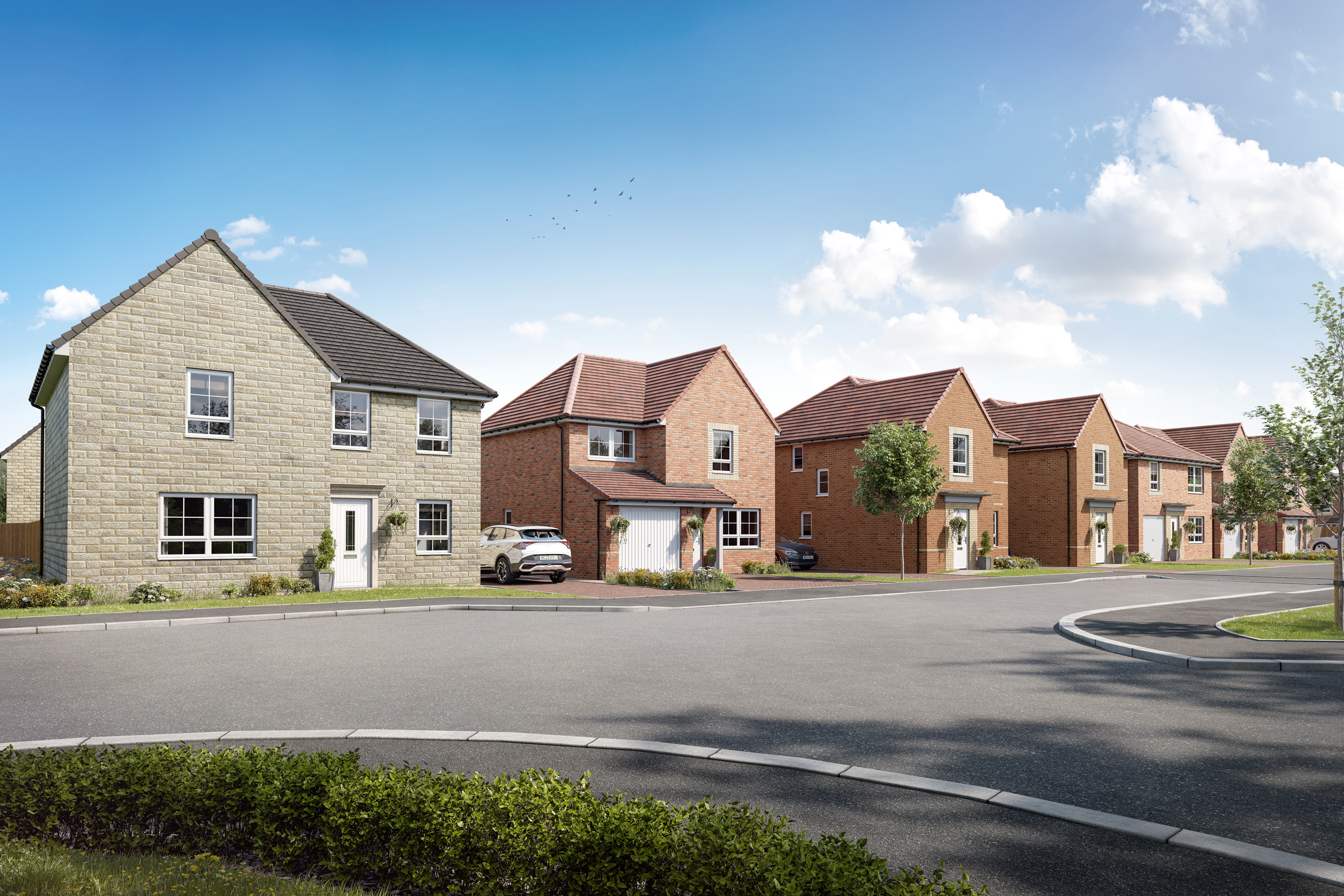 CGI view of homes at Church Fields