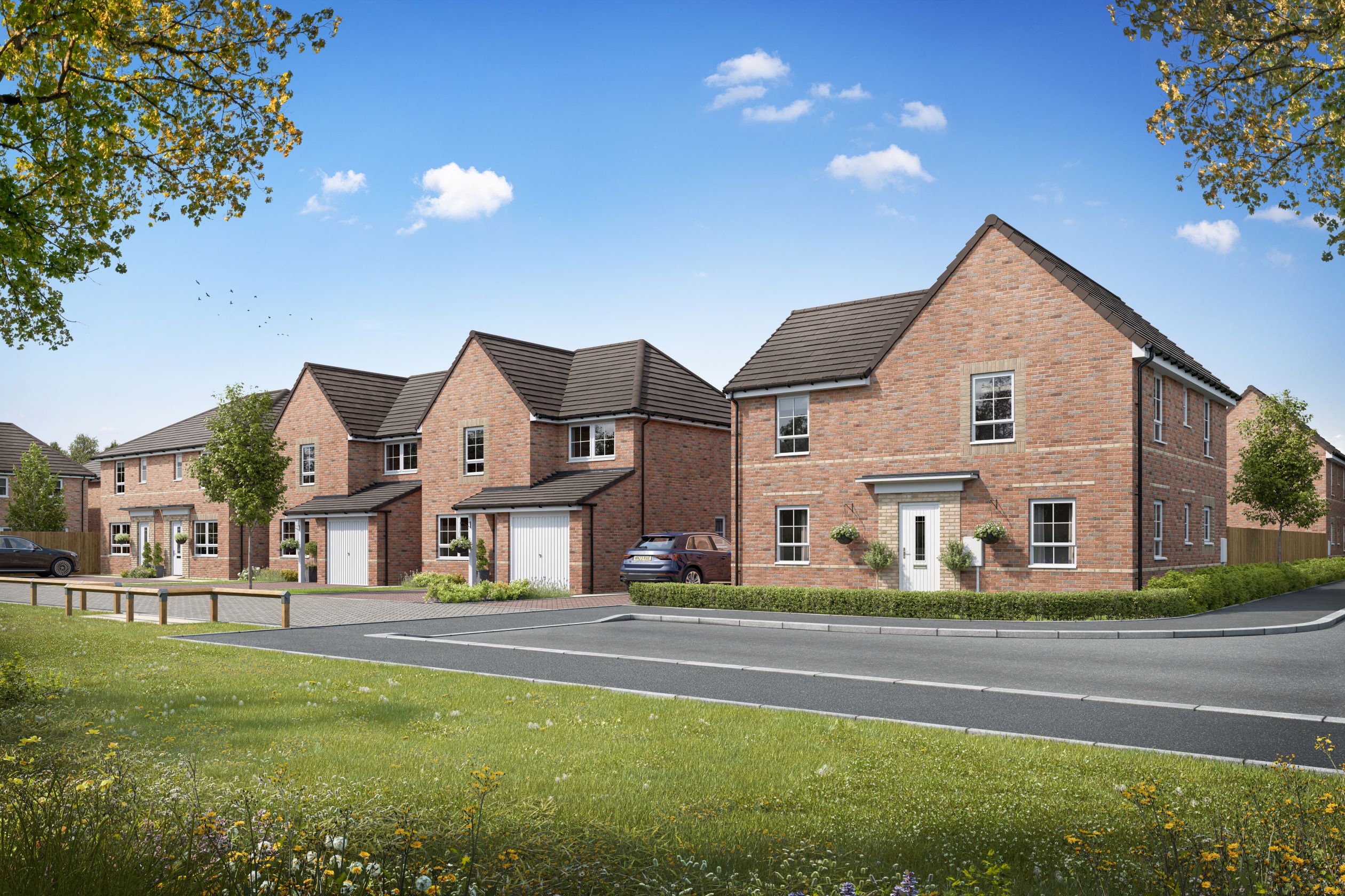 CGI view of homes at Church Fields