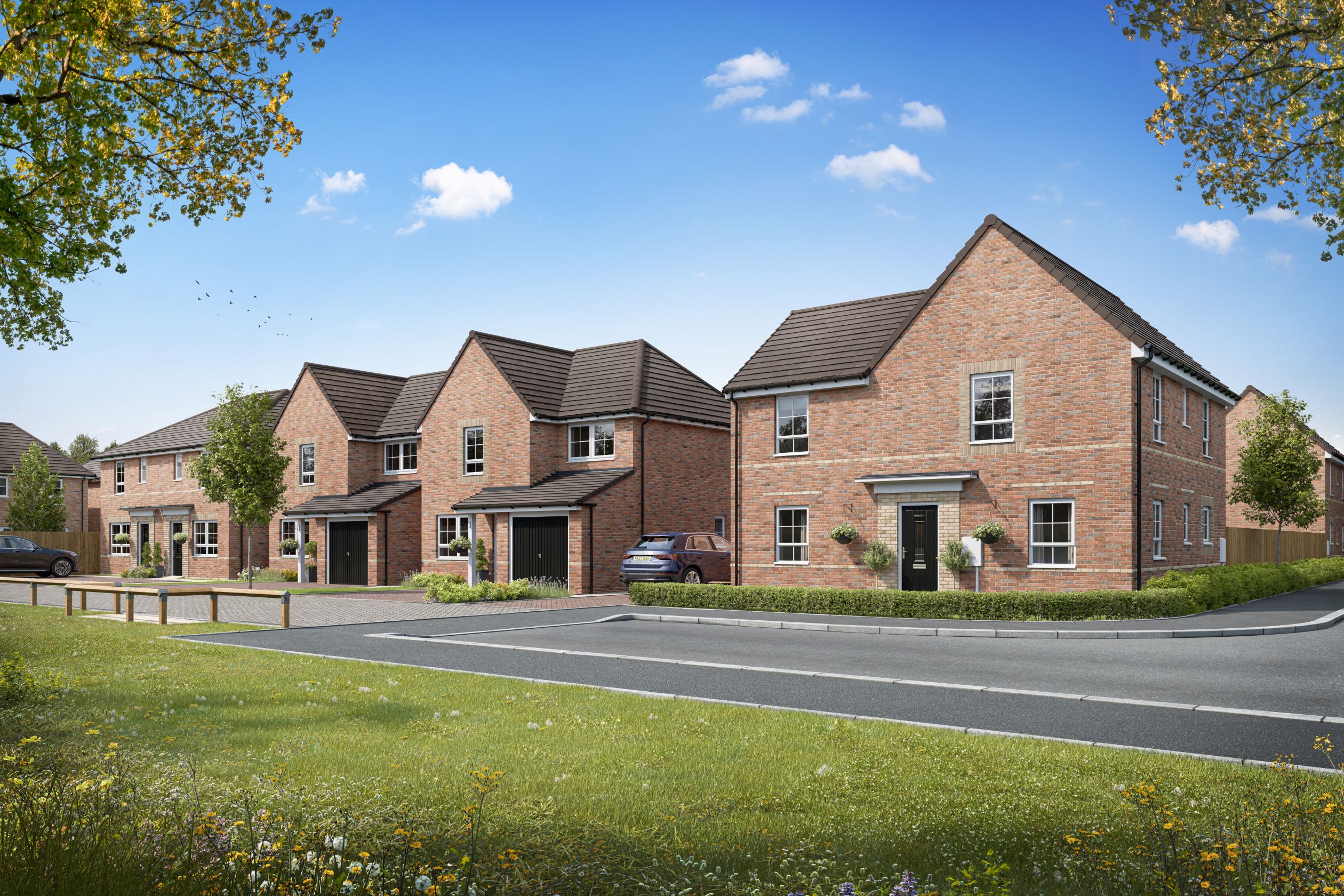 CGI view of homes at Church Fields