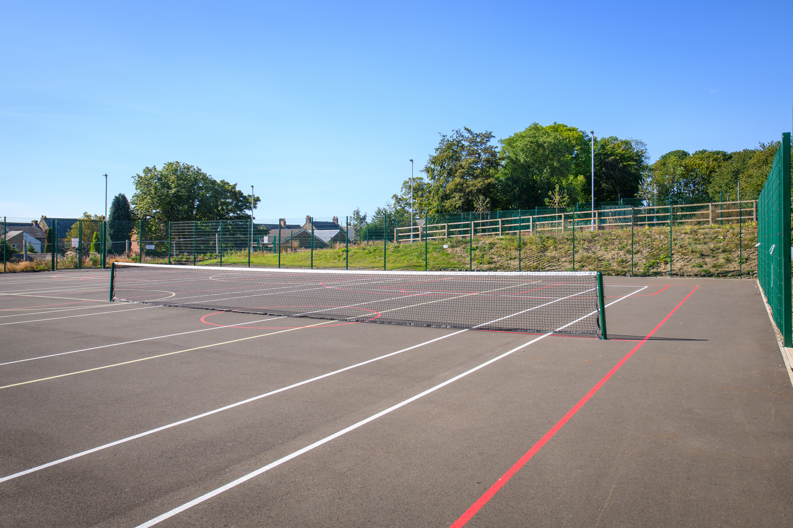 Tennis courts near Meadow Hill development in Throckley