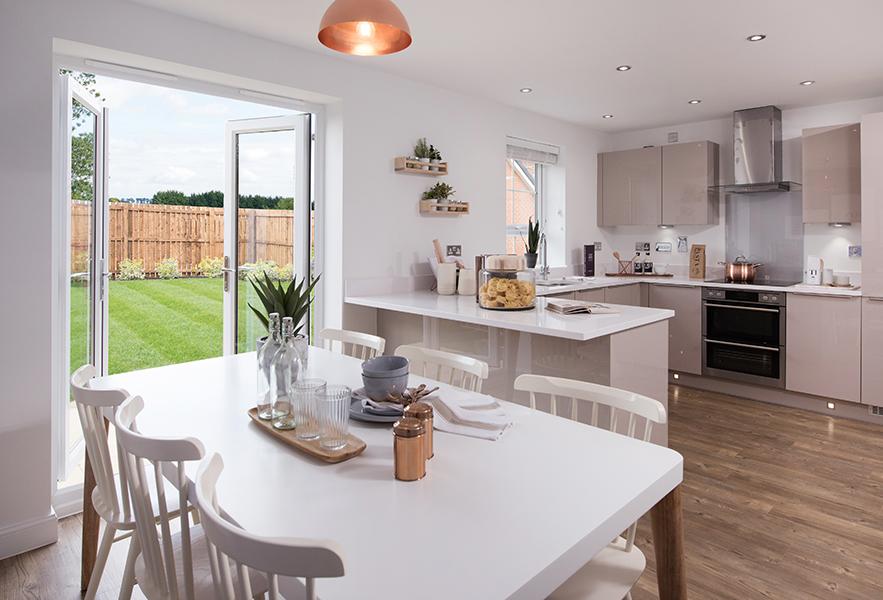 Kitchen with French doors at North Gosforth Park