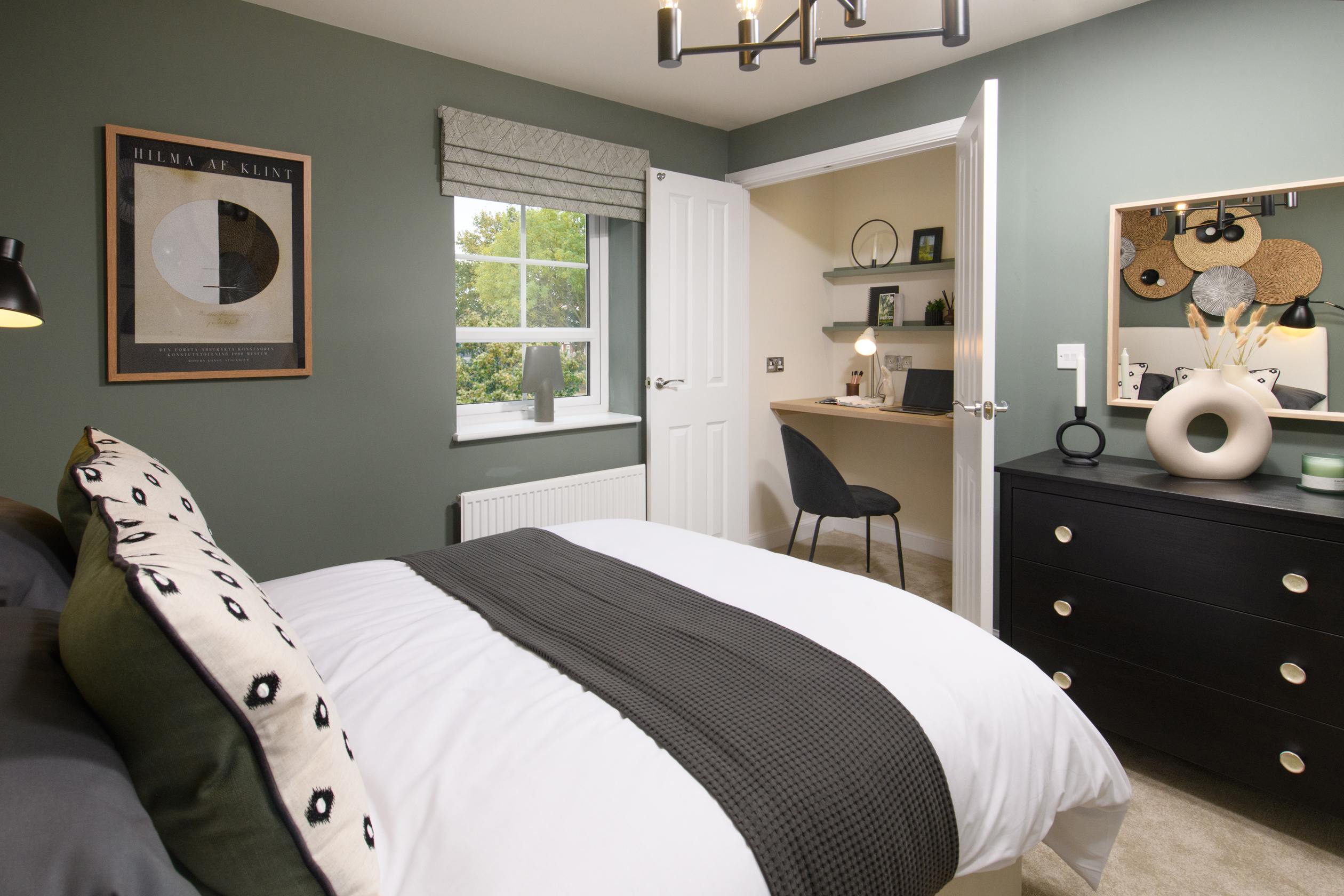 Inside view 3 bedroom Denby bedroom 2 with homeworking area