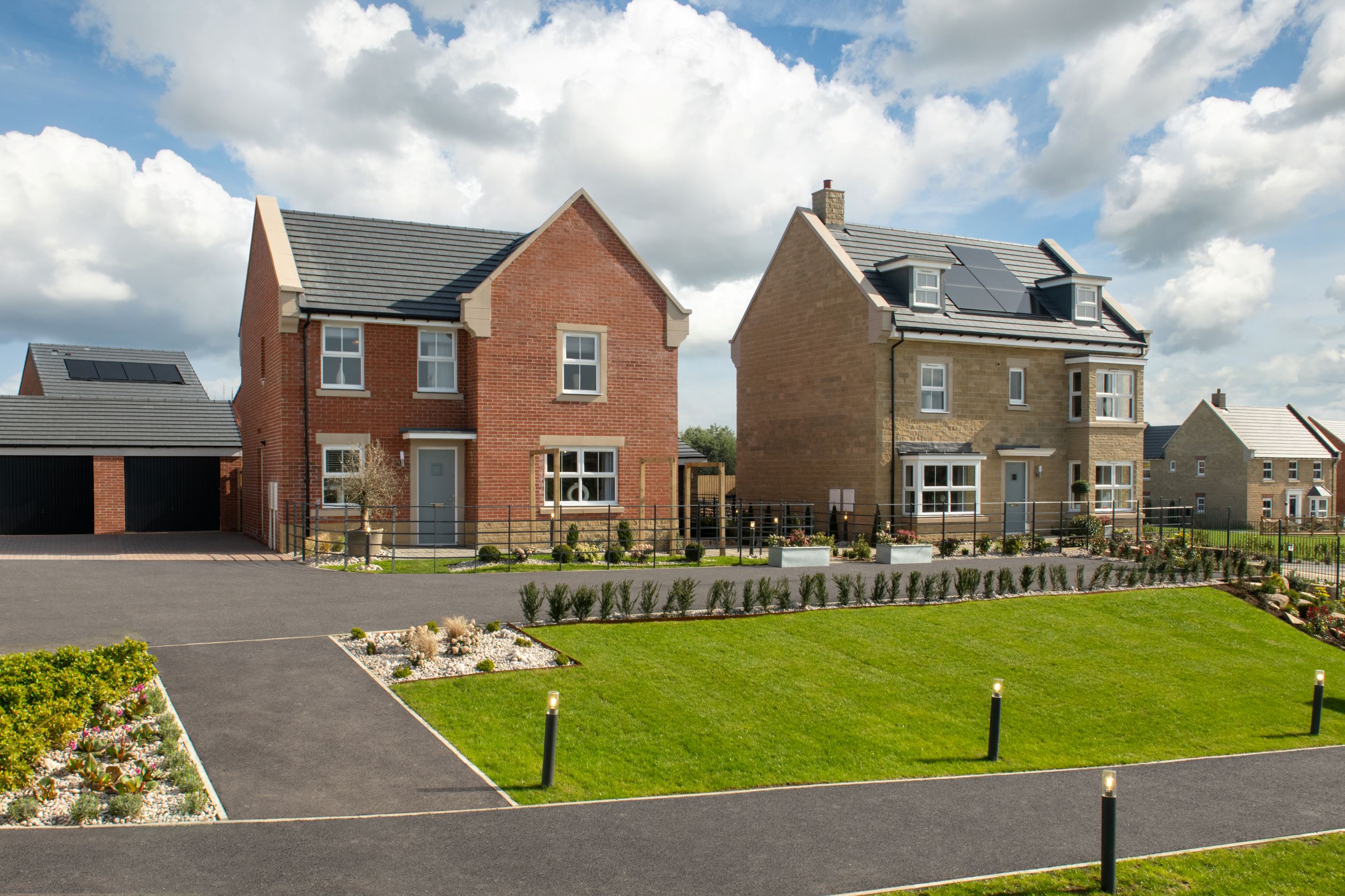 Outside view of show homes at Laurel Chase