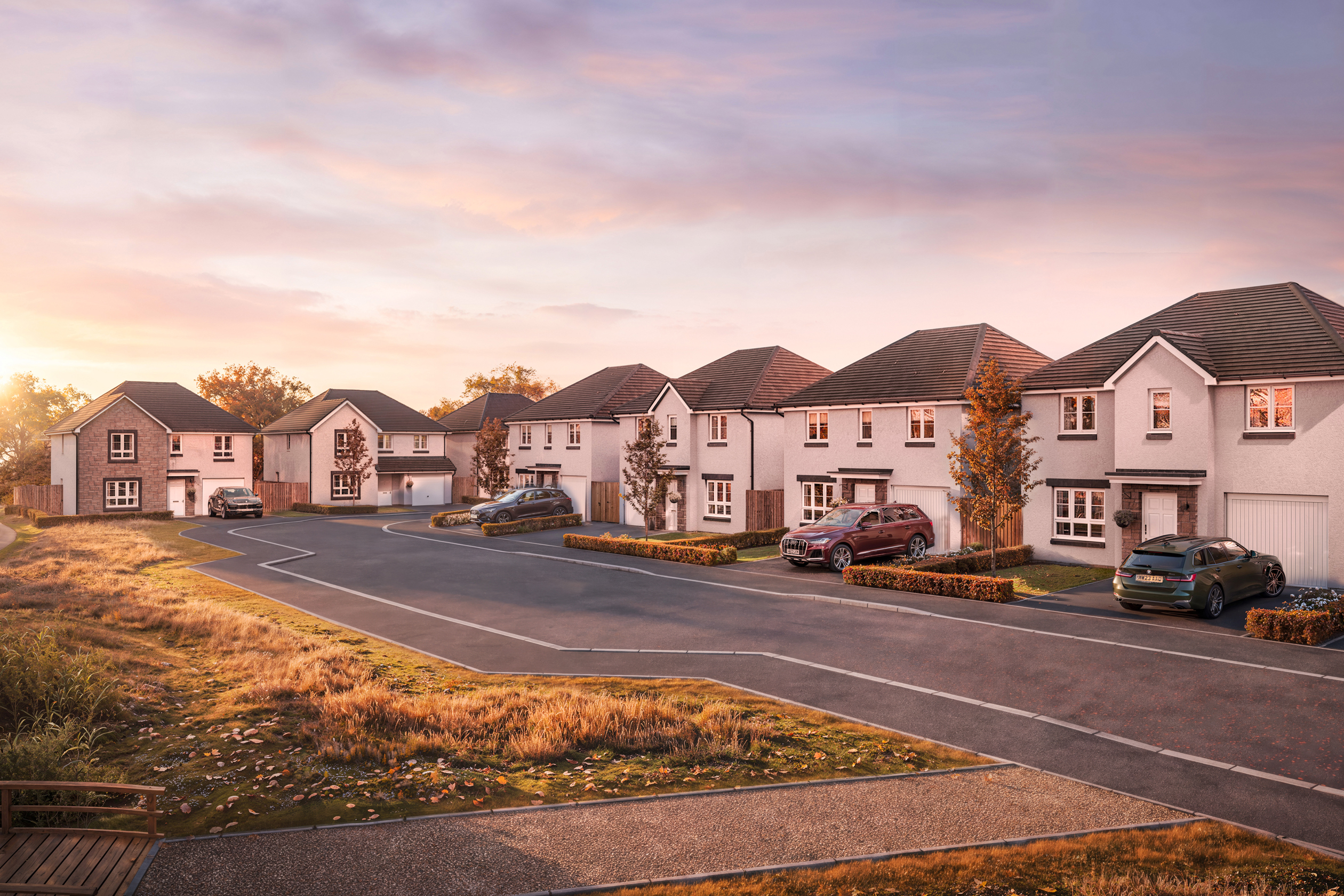 DEV003046 Almon Valley Dusk CGI Street Image 01