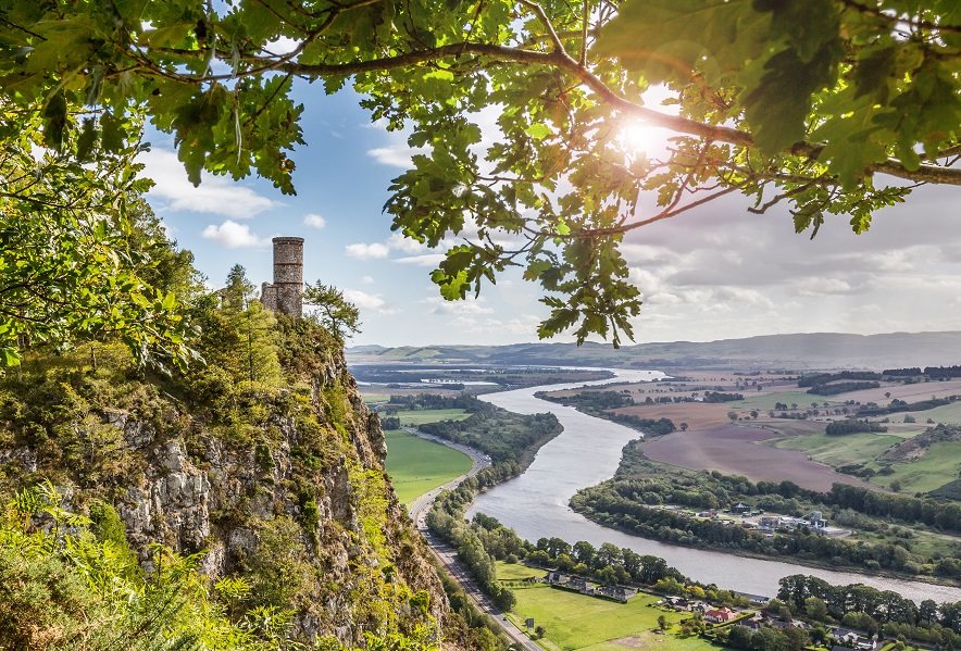 Surrounding area with Huntingtower and River Tay in the background 