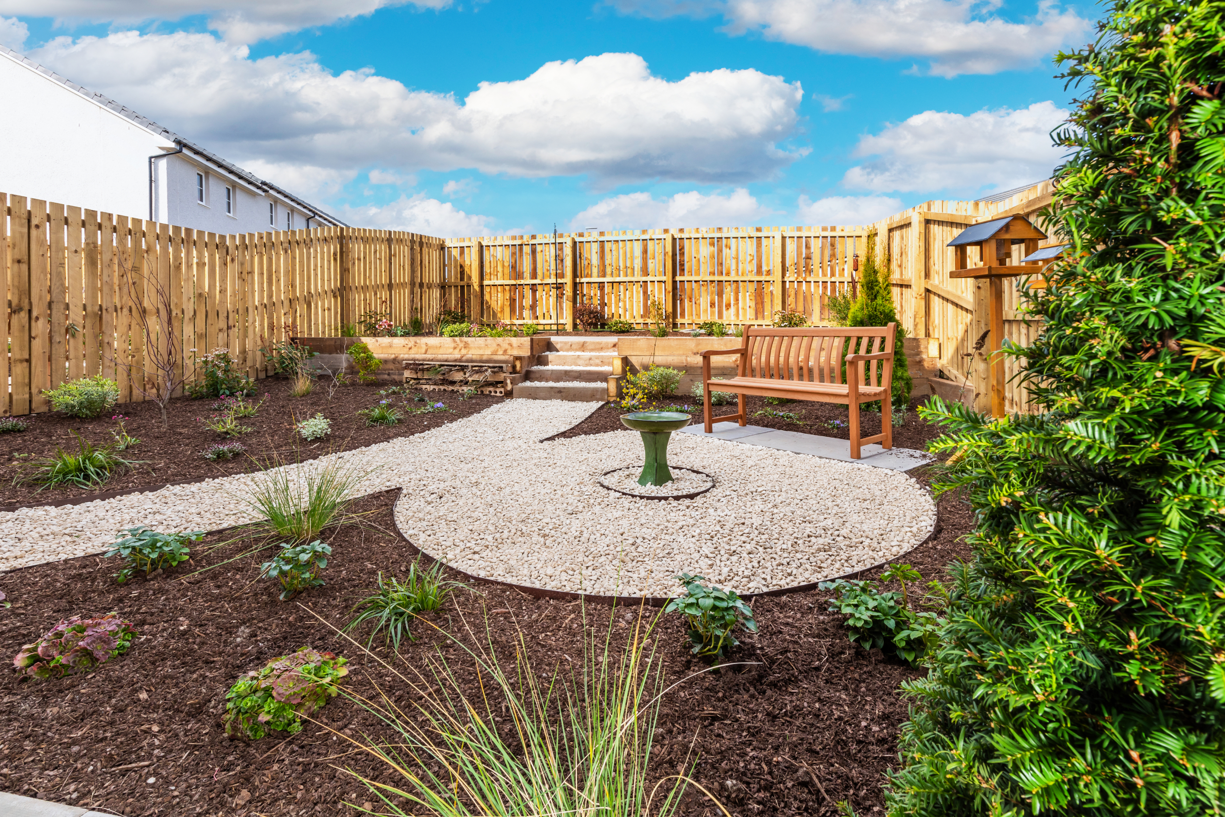 Garden area at Craigend Show Home