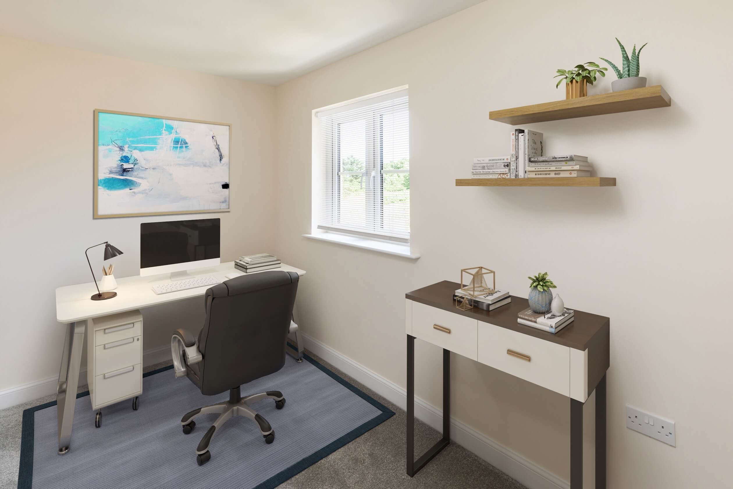 Whiteland Coast plot 89 Abergeldie Third bedroom with virtual furniture