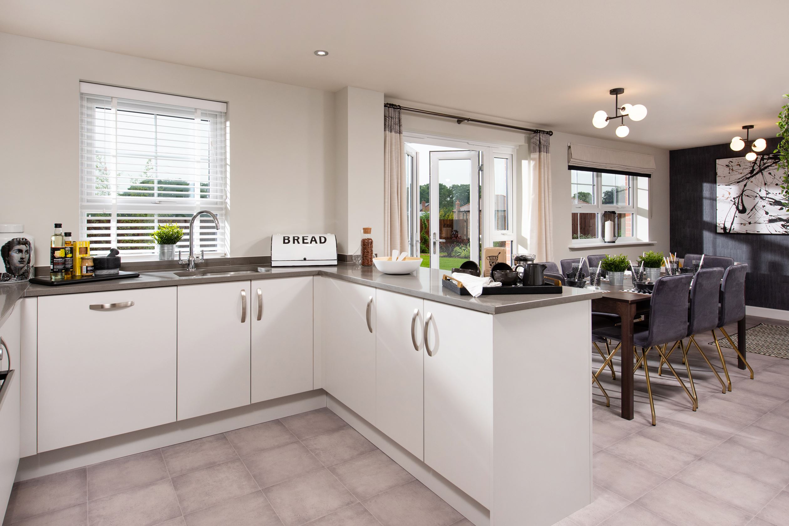 Internal shot of open-plan kitchen/diner of Radleigh housetype