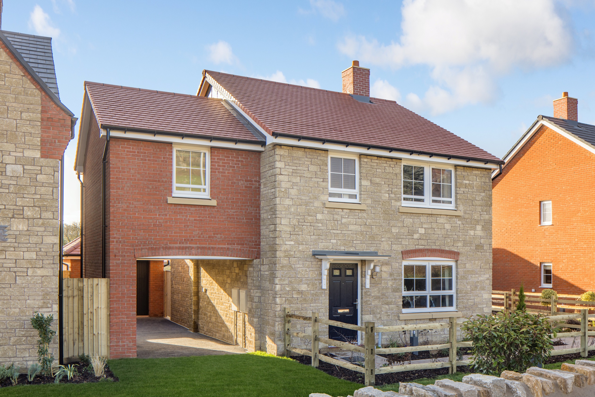 Outside view of the Milfield 4 bed home at Foundry Lea