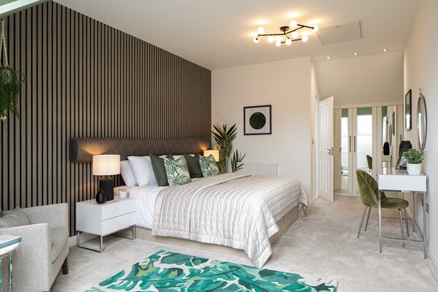 Main bedroom in The Woodcote 4 bedroom home