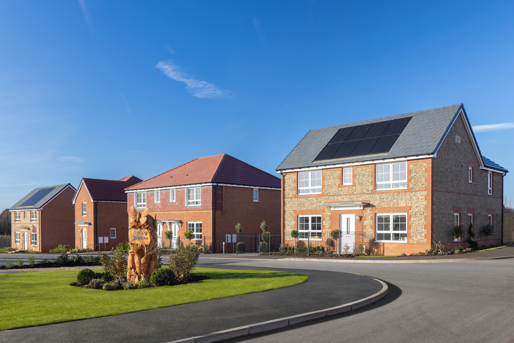 street scene of show homes at century gardens