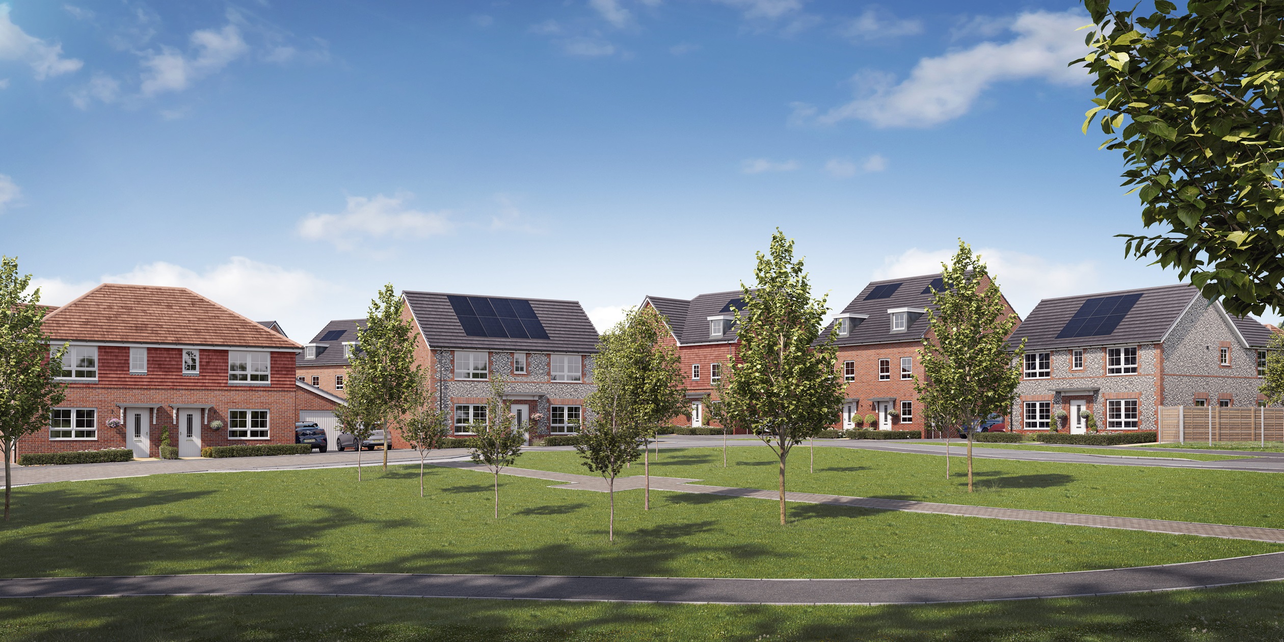 External street scene at century gardens barratt