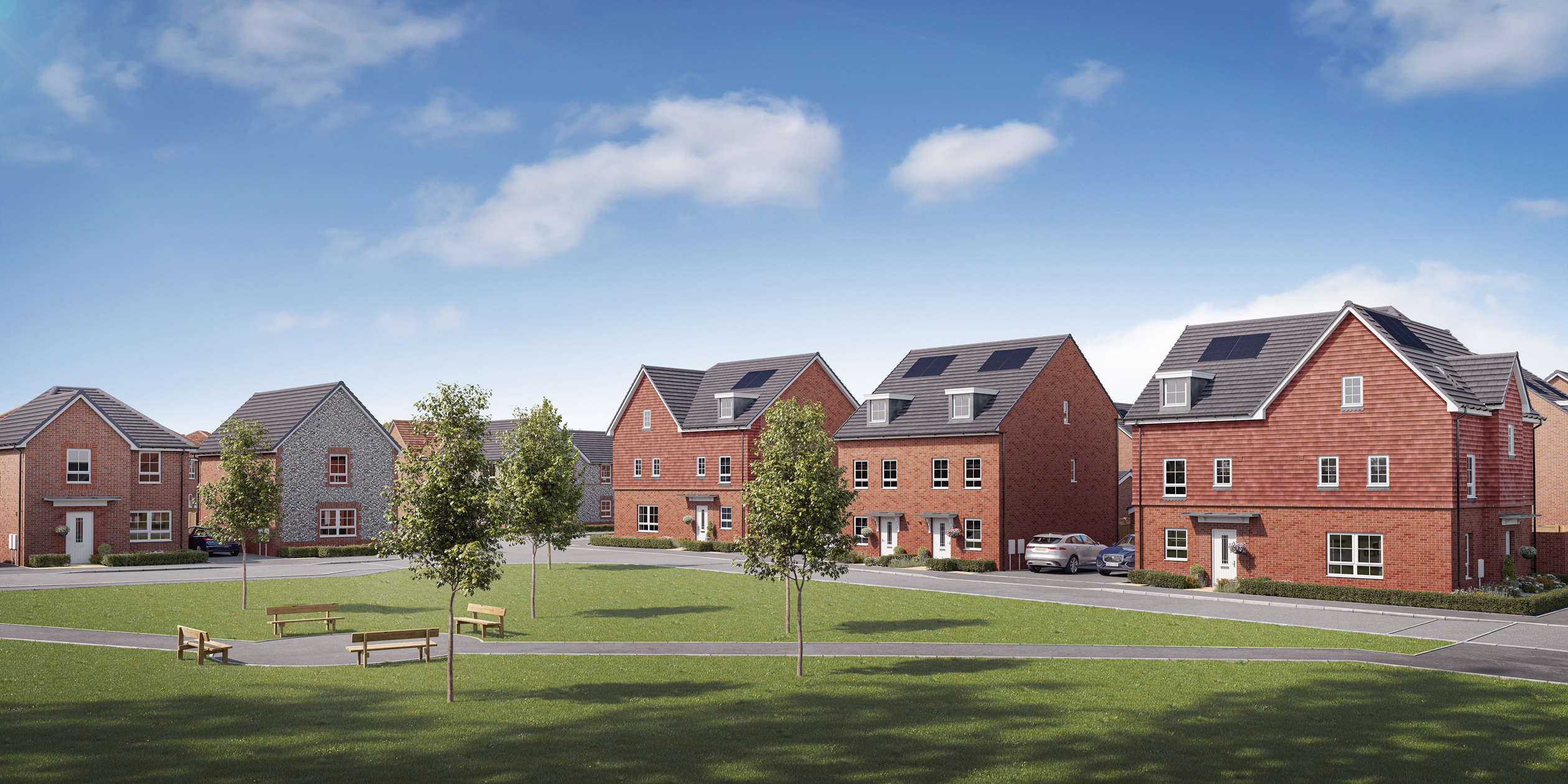 External street scene at century gardens barratt