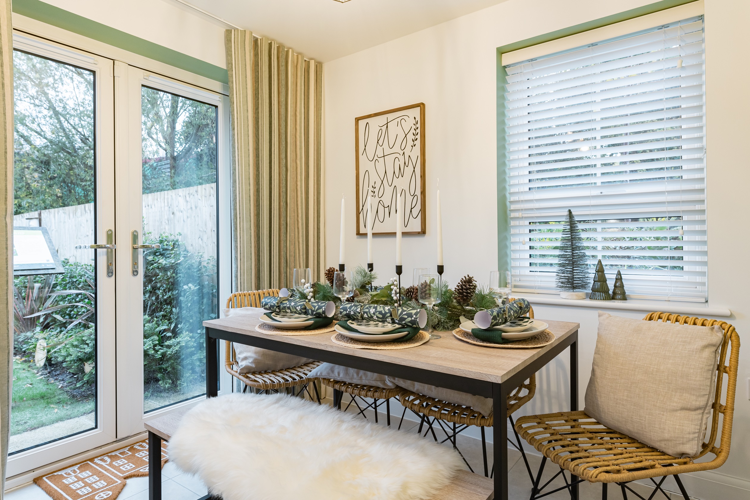 Internal shot of the moresby show home at pebble dressed for christmas