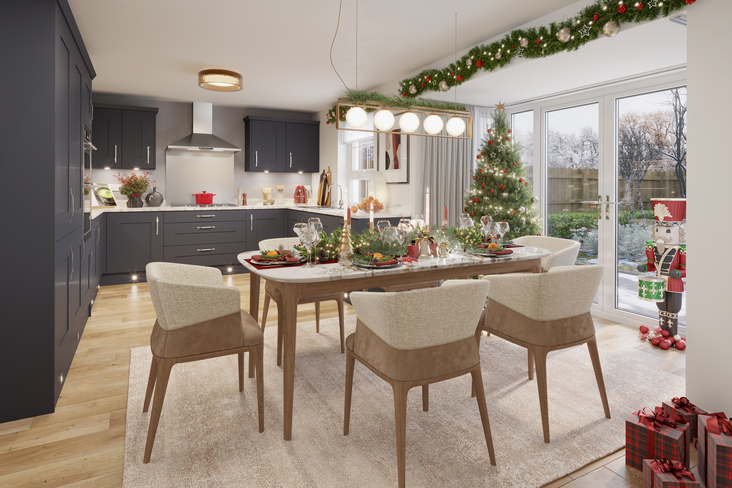 Internal shot of the fairburn dressed for christmas 