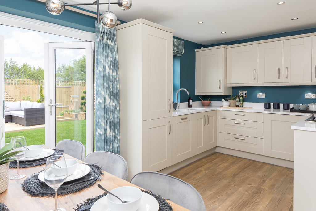 open plan kitchen and dining area, moresby, 3 bed house type