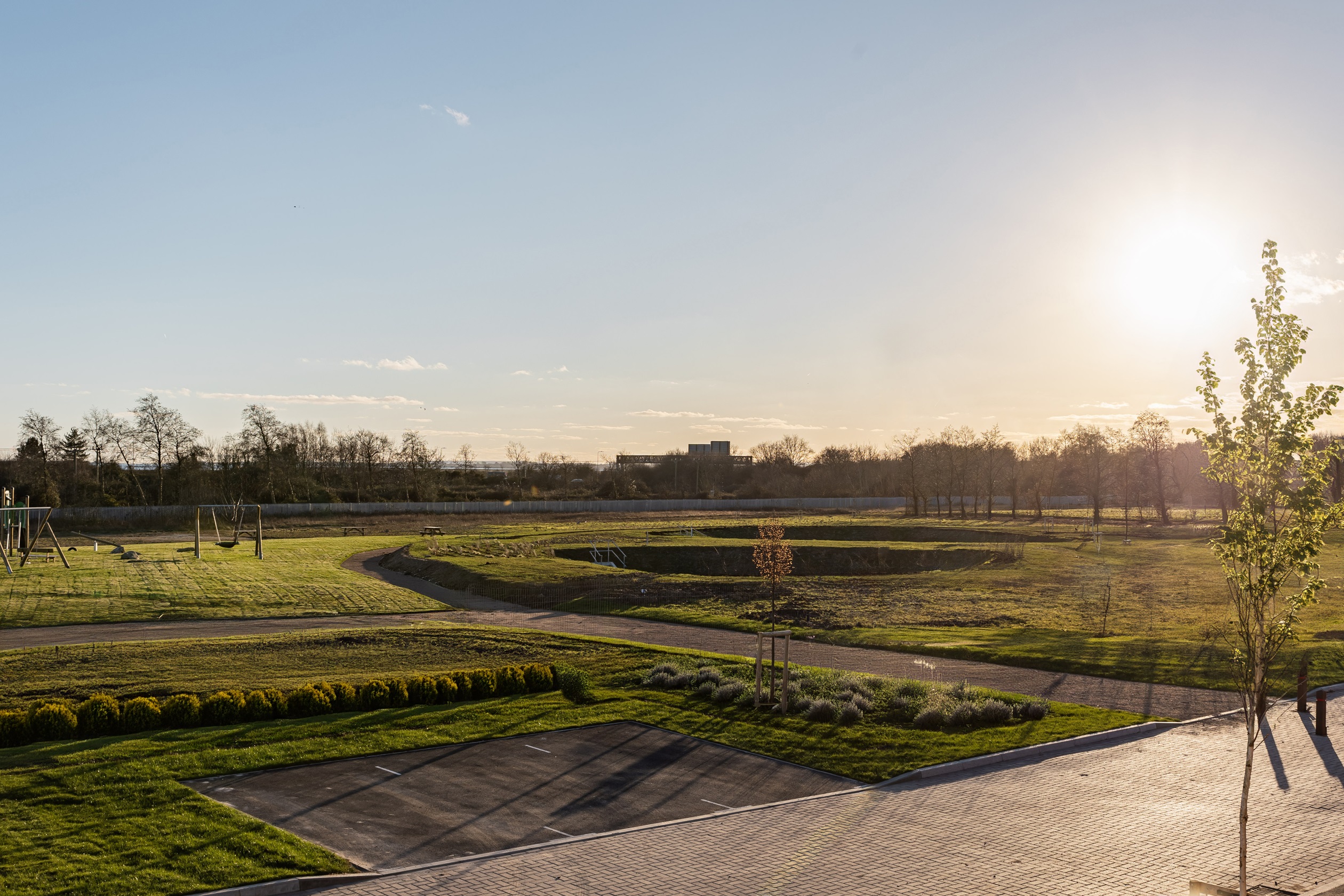 External shot of the green open space at harbour place