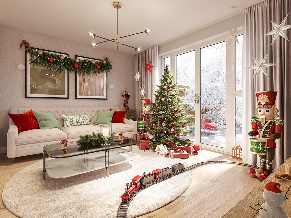 Internal shot of the kingsville christmas theme