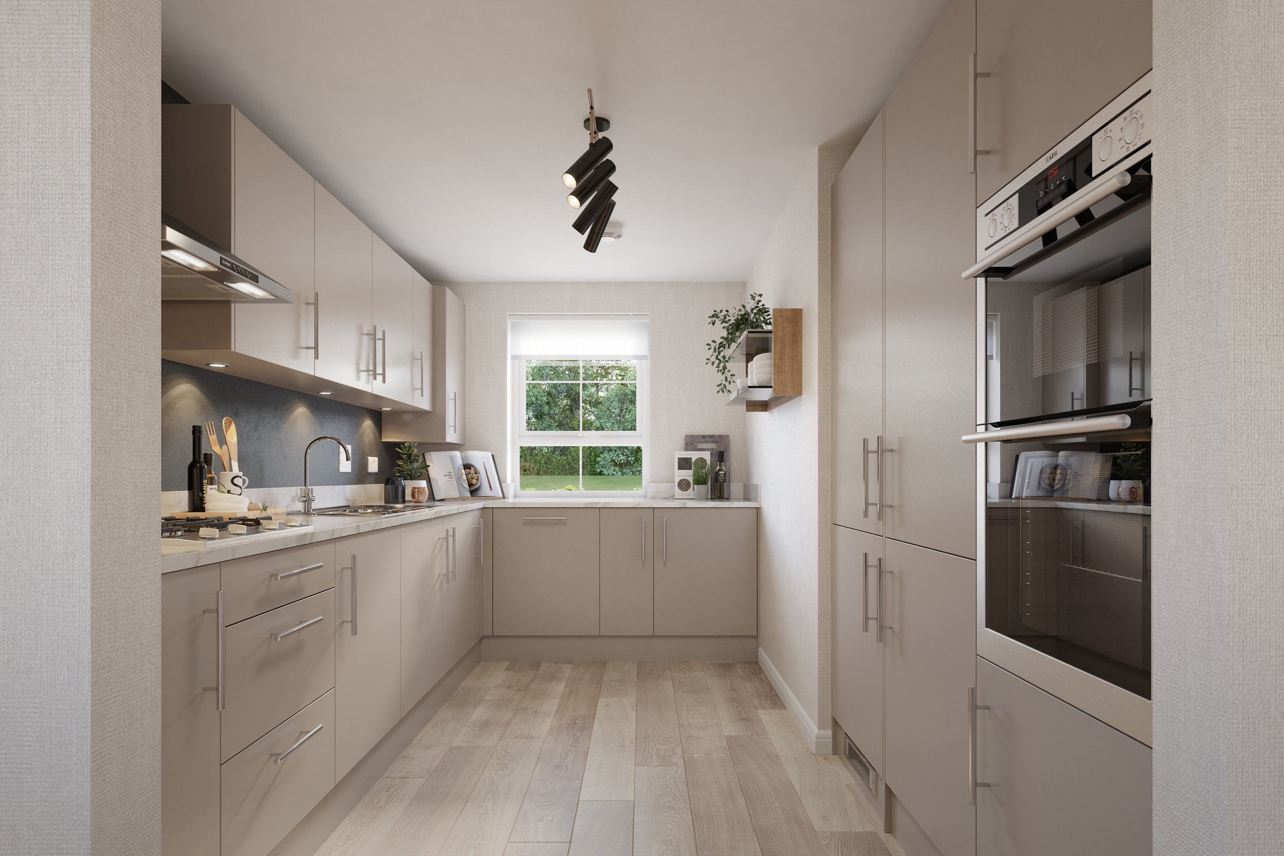 internal cgi of the kitchen in the hemlock at highgrove