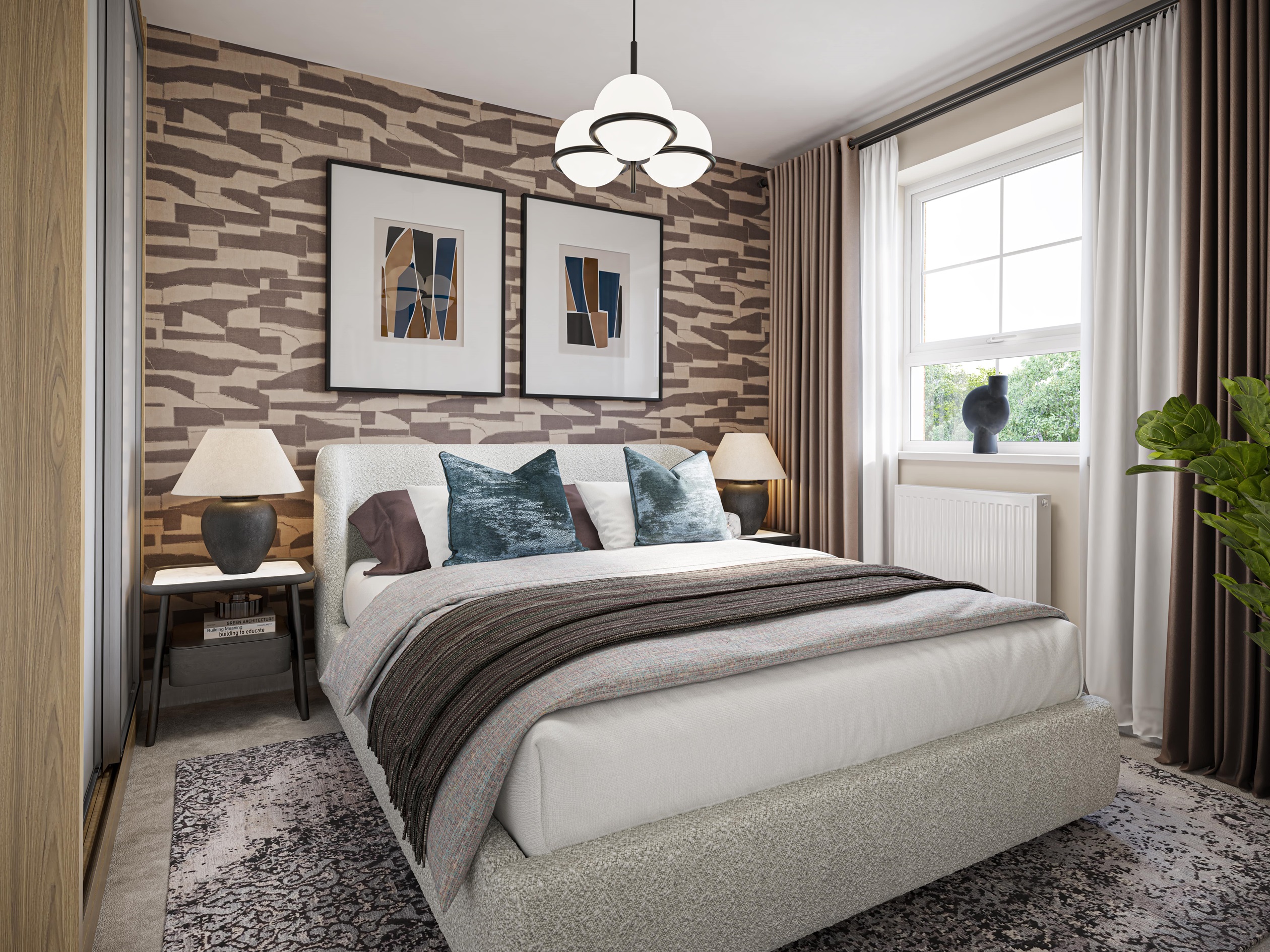 Internal CGI of the second bedroom in the folkestone