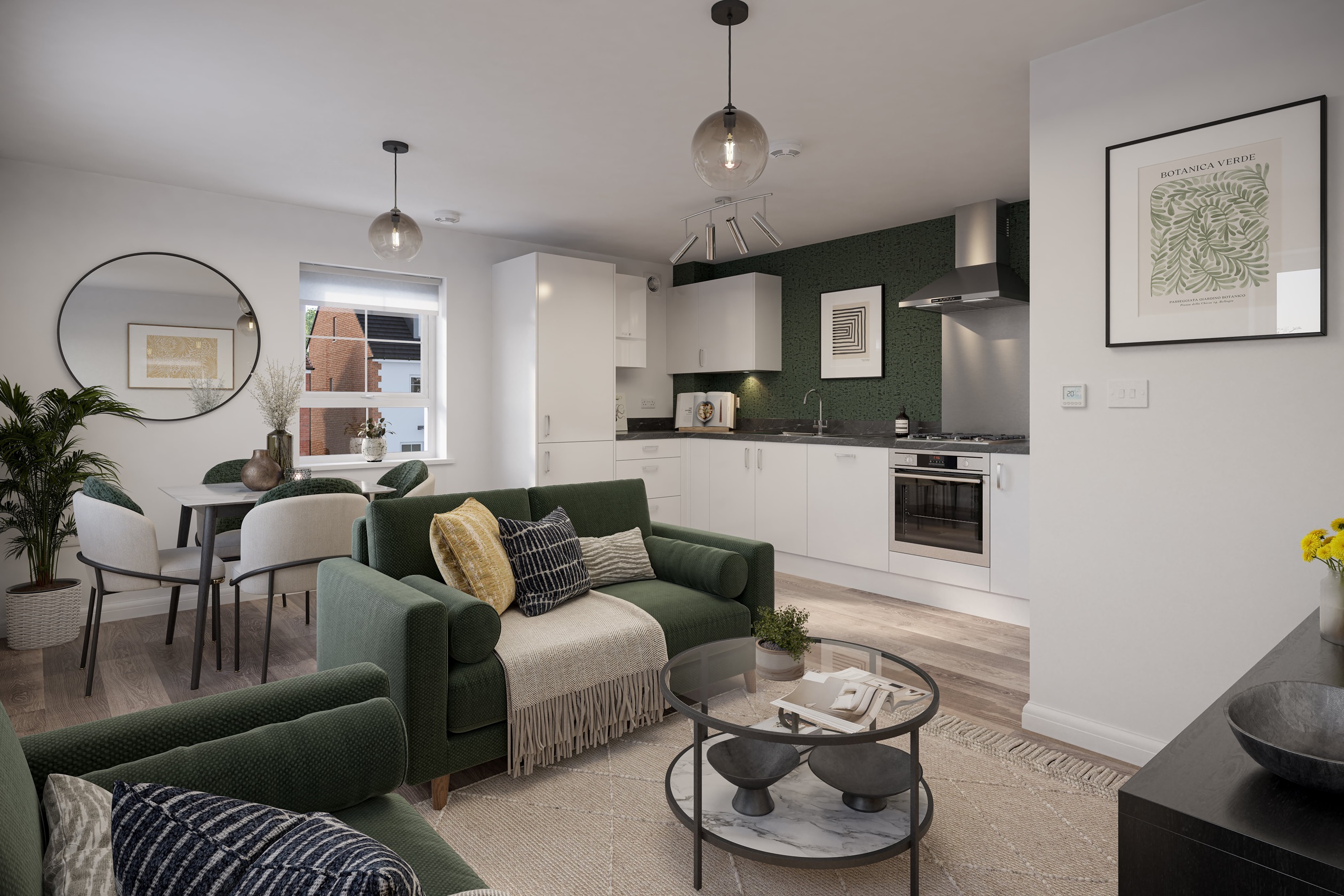 Internal shot of the hunston kitchen living diner