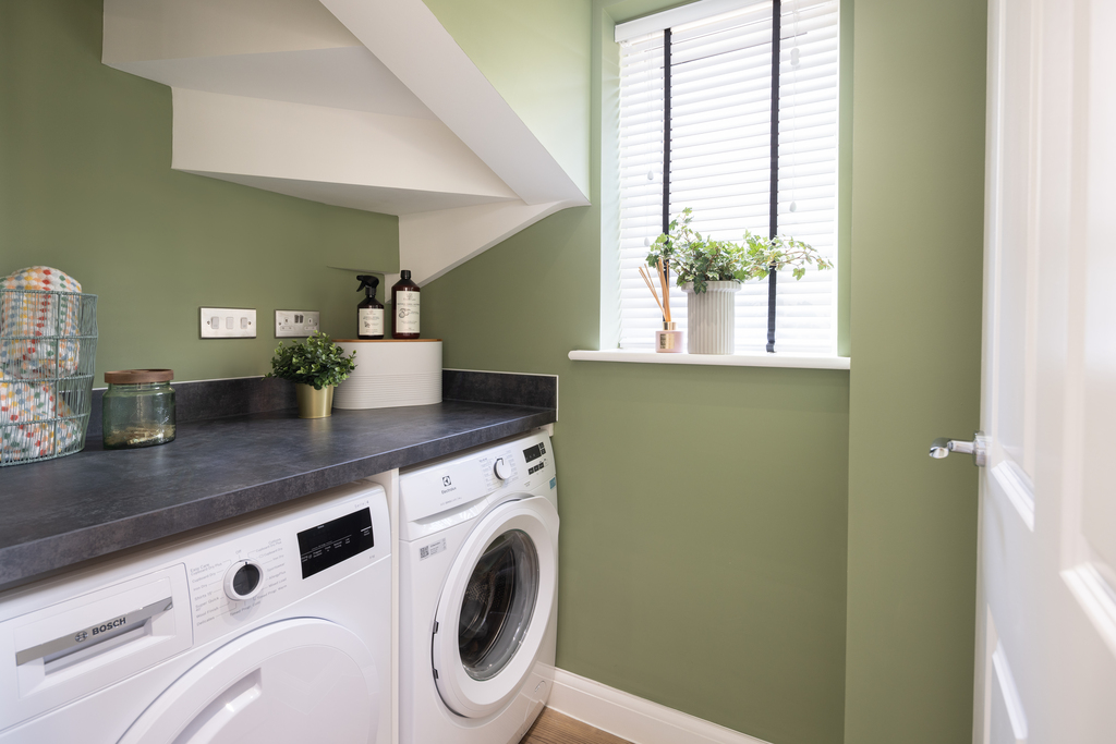 Internal shot of the kingsley show home utility room