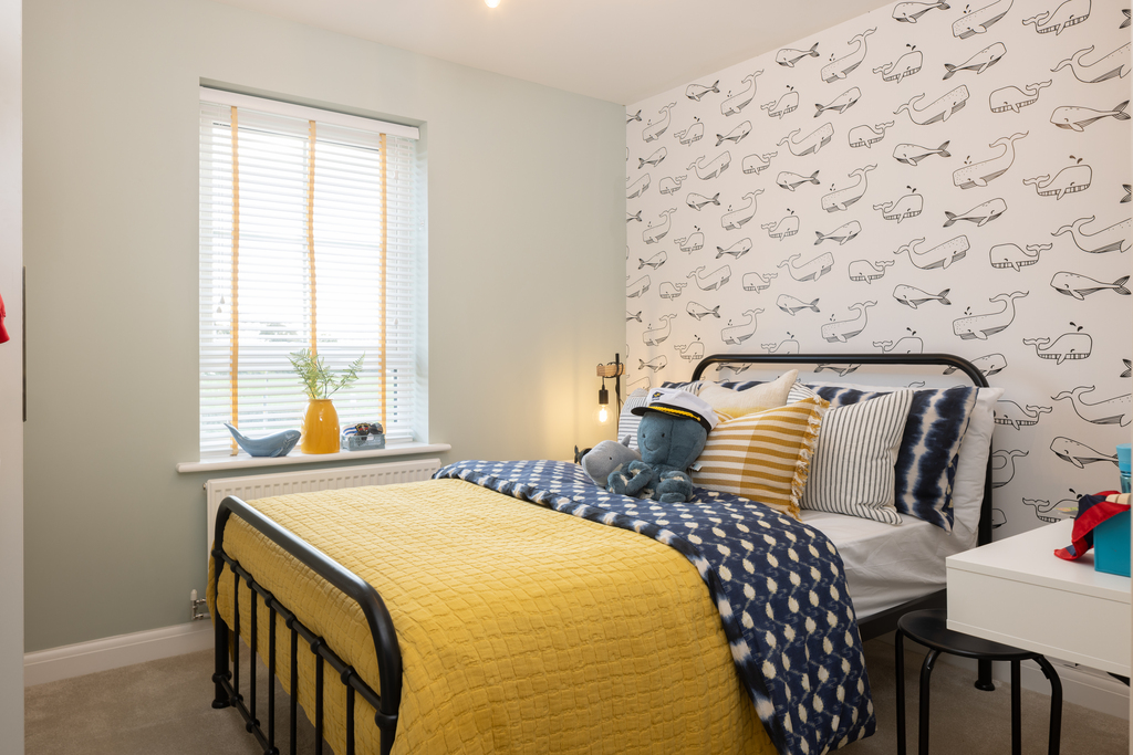 Internal shot of the second double bedroom in the kingsley show home