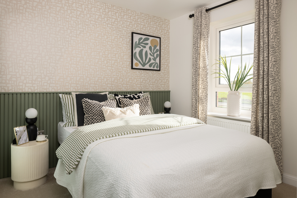 Internal shot of third bedroom in kingsley show home