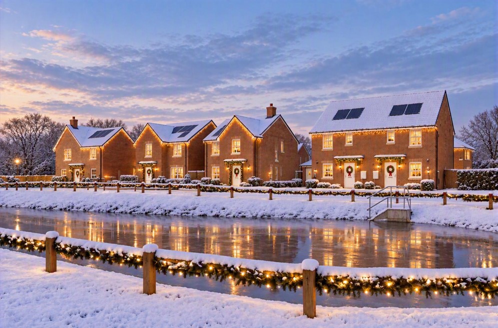 christmas street scene at highgrove 