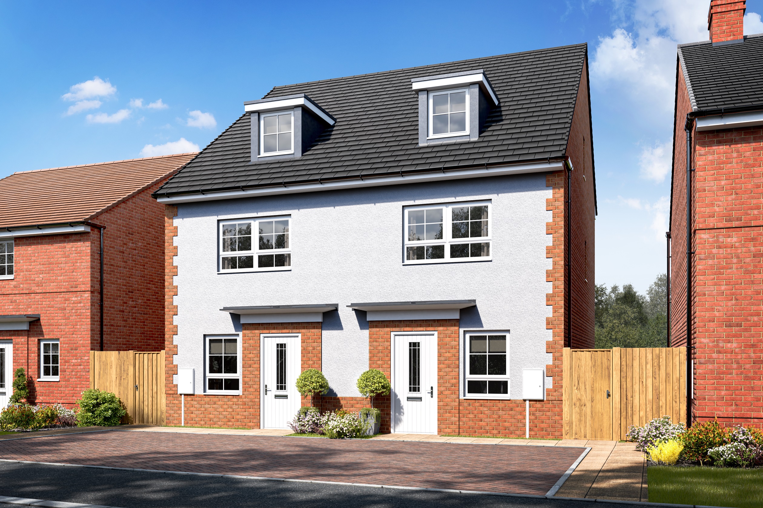 External CGI of the semi detached kingsville at highgrove