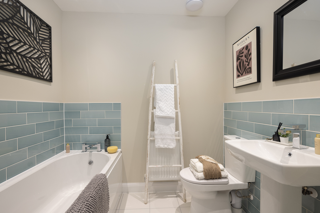 internal shot of the main bathroom in the allerthorpe show home