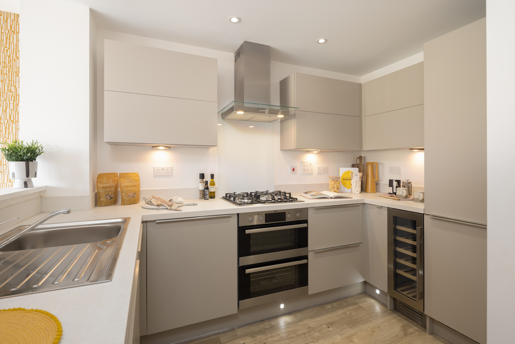 Internal image of the kitchen in the Kingsville show home