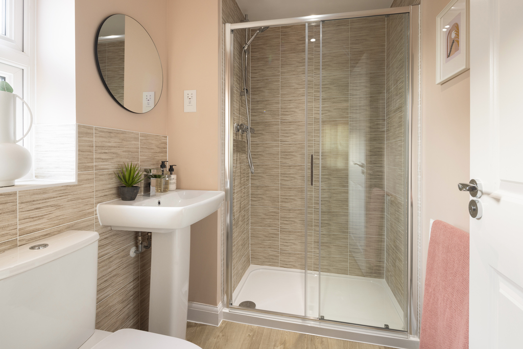 Internal image of the en suite in the Kingsville show home