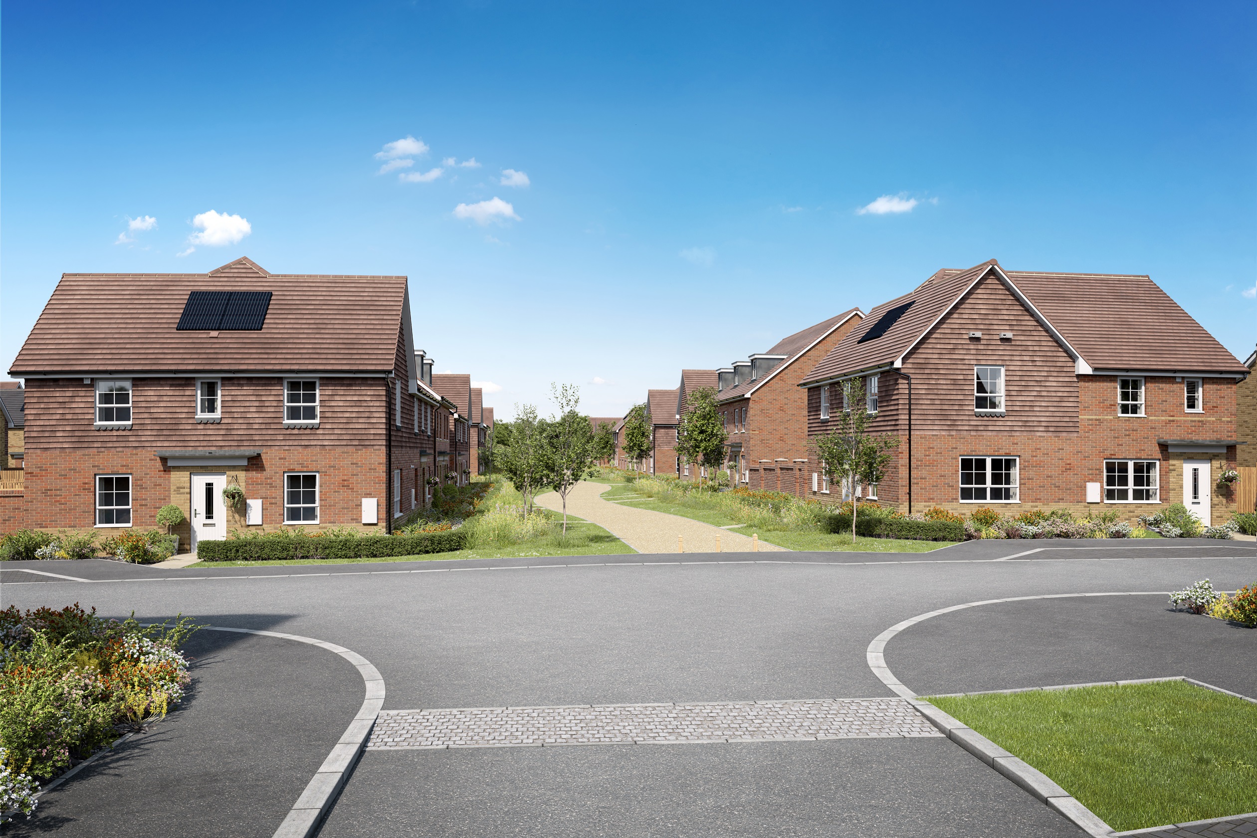 External CGI of plots 67 - 70 at quarter jack park